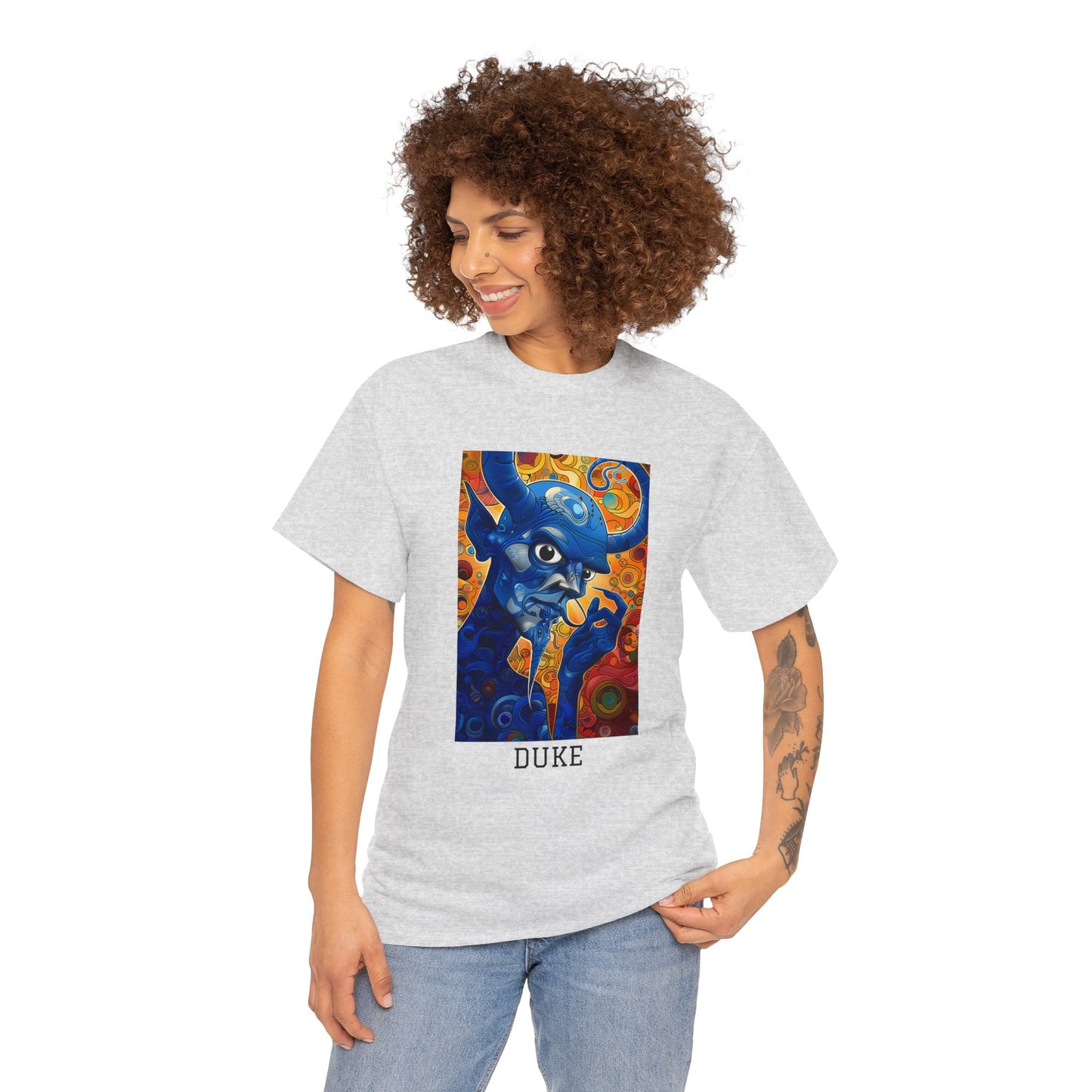 Duke 01F - Unisex Heavy Cotton Tee - Image on the Front