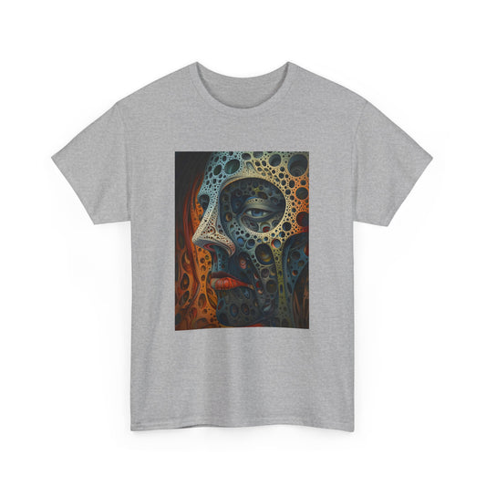 Face 01F - Unisex Heavy Cotton Tee - Image on the Front