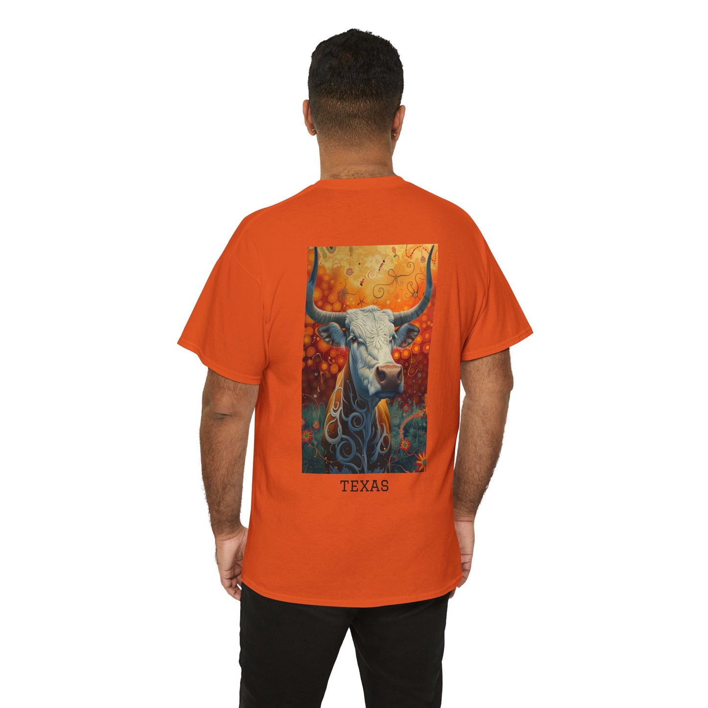 Texas 01B - Unisex Heavy Cotton Tee - Image on the Back