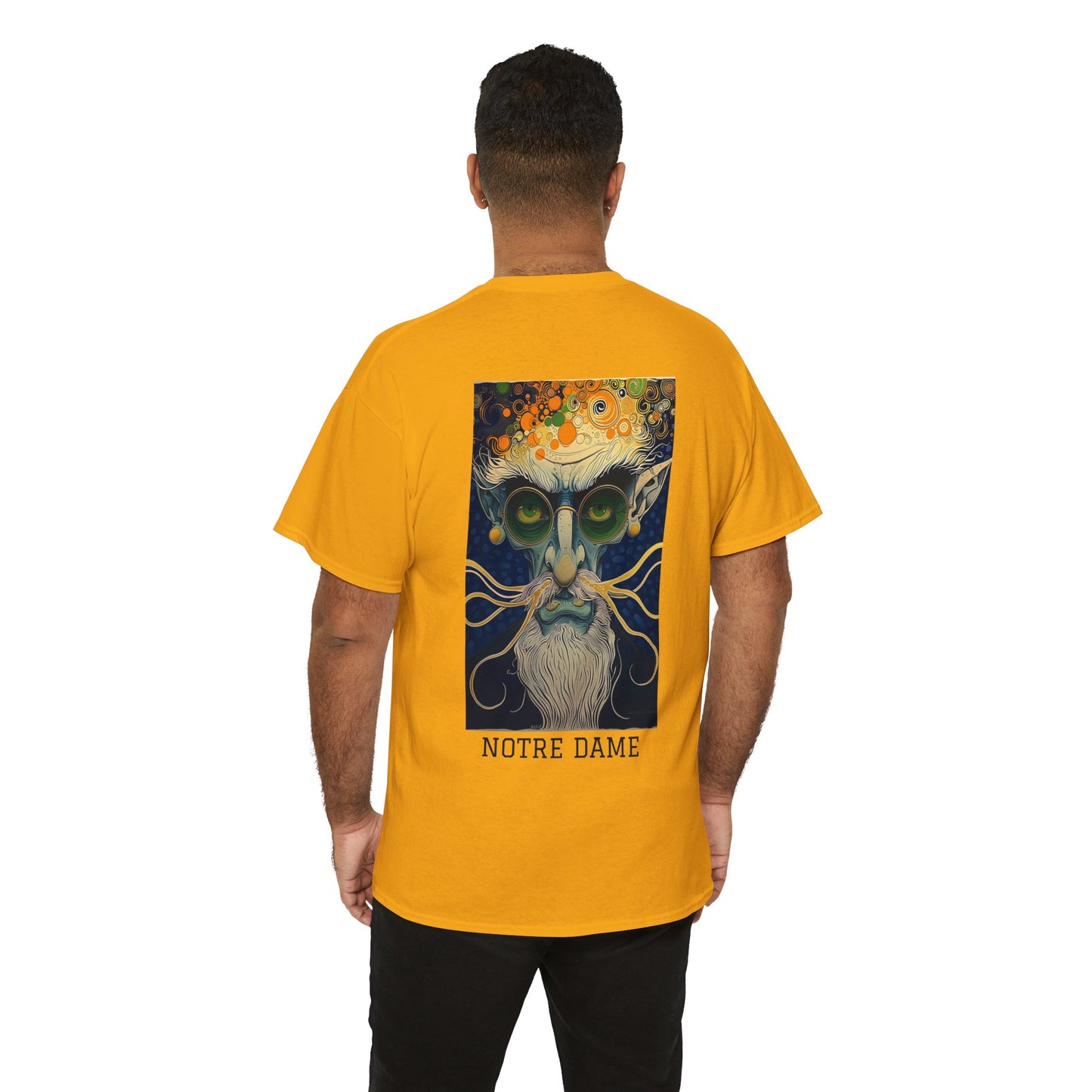 Notre Dame 02B - Unisex Heavy Cotton Tee - Image on the Back