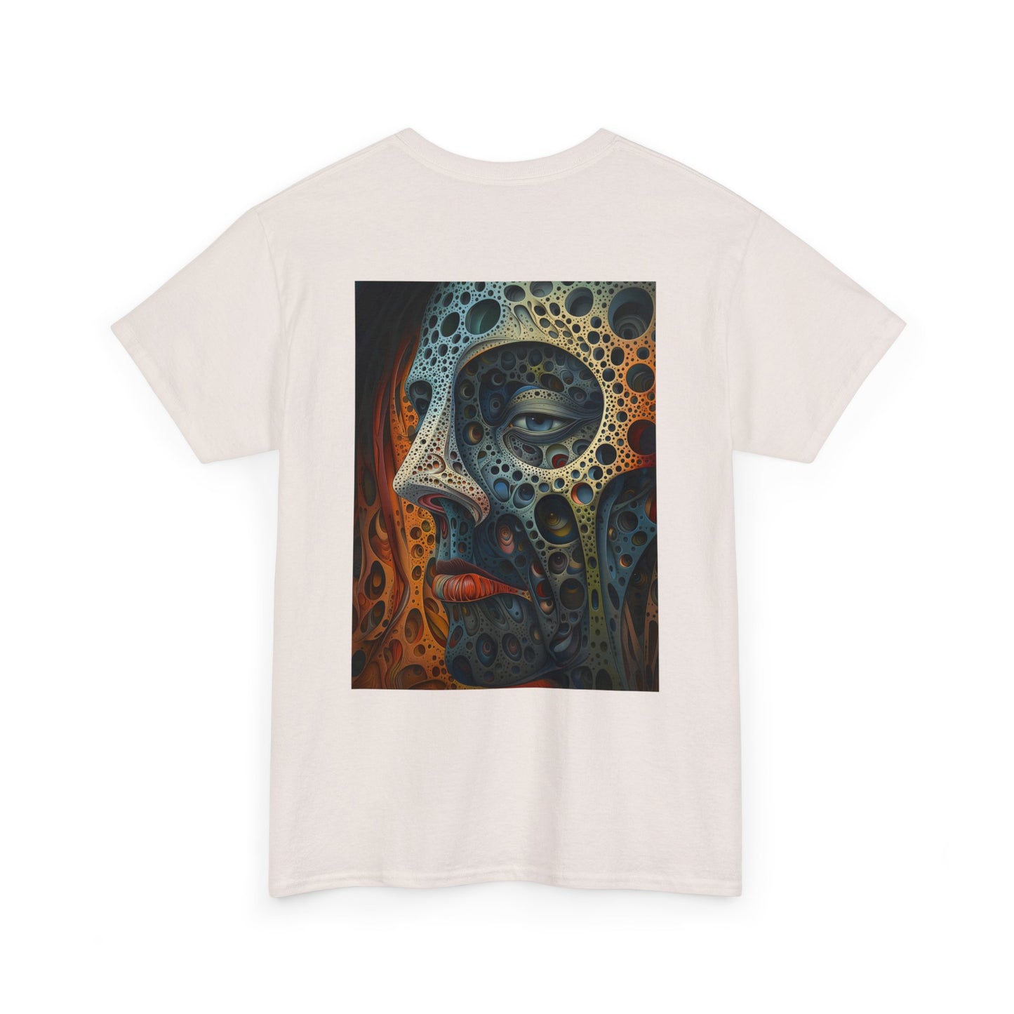 Face 01B - Unisex Heavy Cotton Tee - Image on the Back