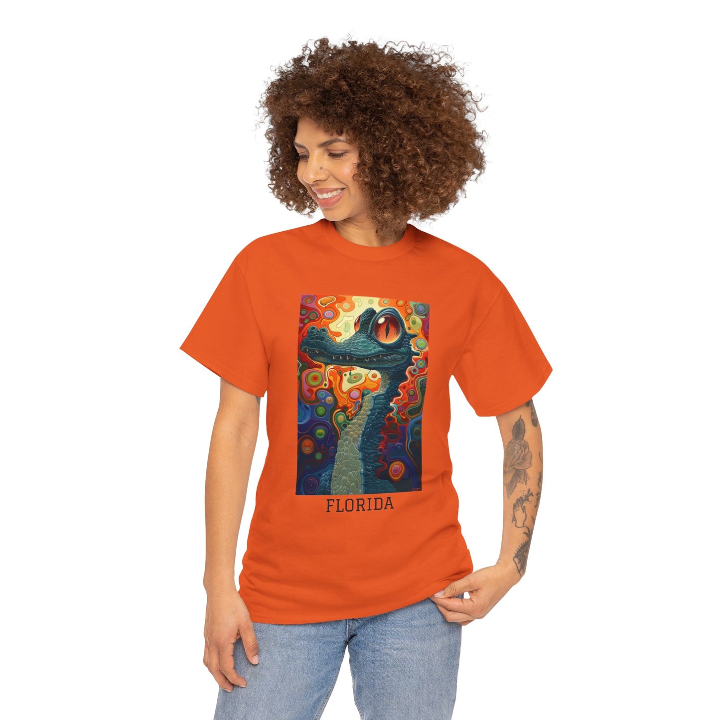 Florida 01F - Unisex Heavy Cotton Tee - Image on the Front