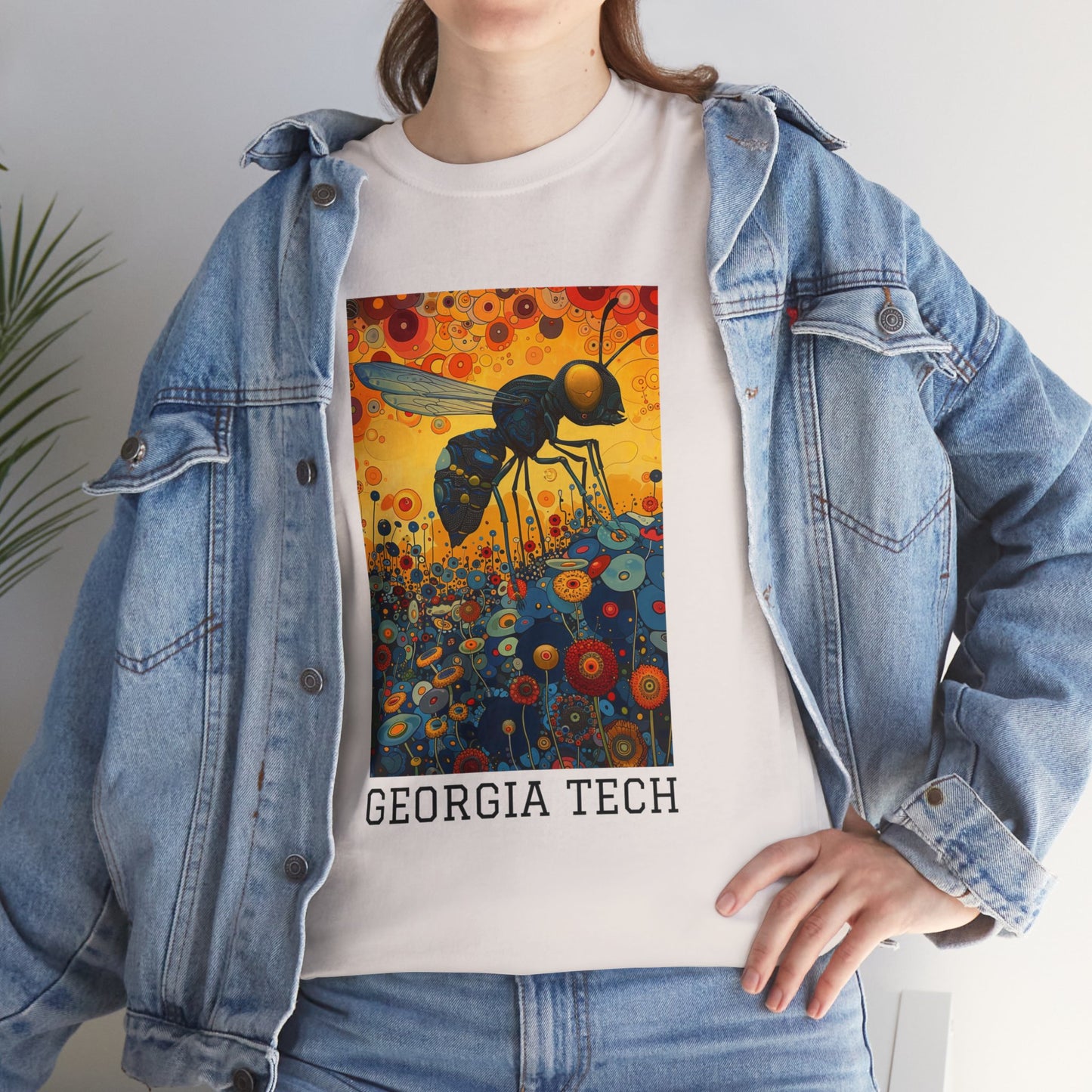 Georgia Tech 01F - Unisex Heavy Cotton Tee - Image on the Front