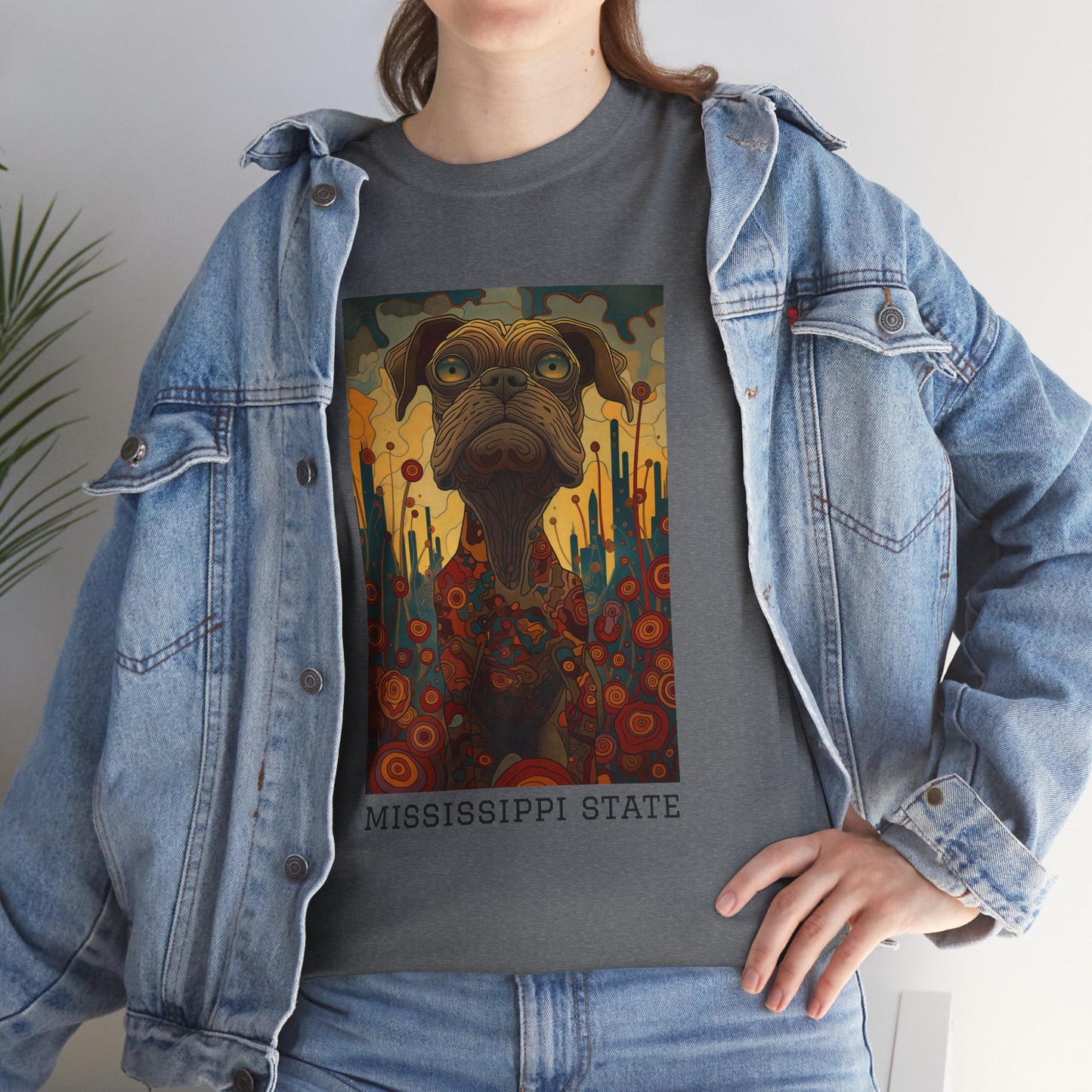 Mississippi State 01F - Unisex Heavy Cotton Tee - Image on the Front