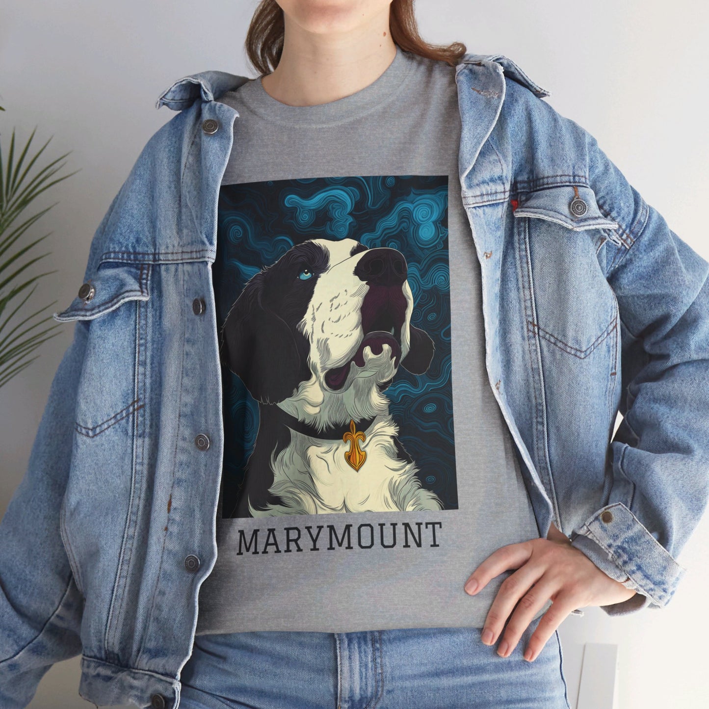 Marymount 01F - Unisex Heavy Cotton Tee - Image on the Front
