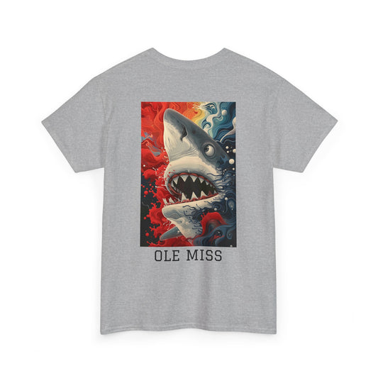 Ole Miss 01B - Unisex Heavy Cotton Tee - Image on the Back