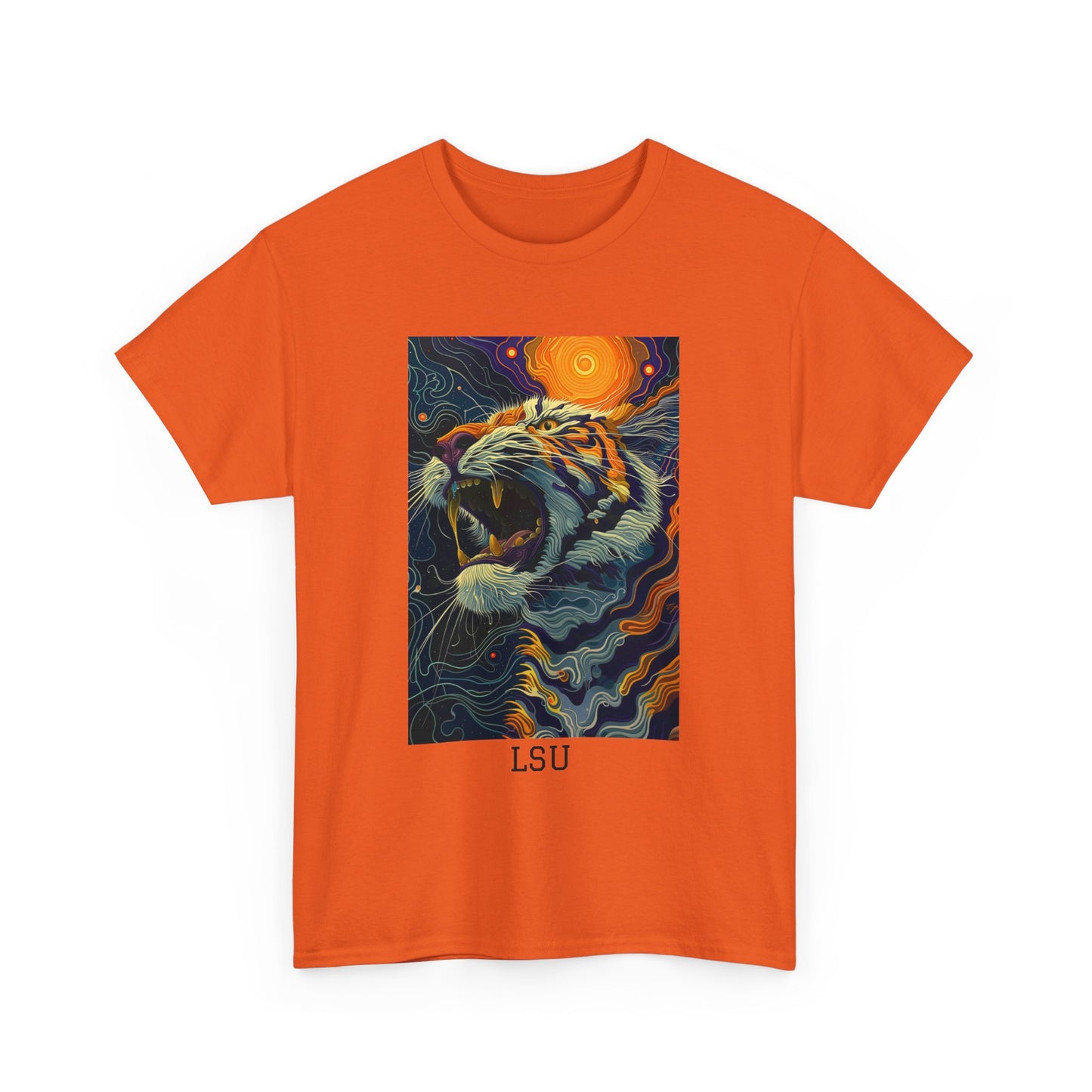 LSU 01F - Unisex Heavy Cotton Tee - Image on the Front