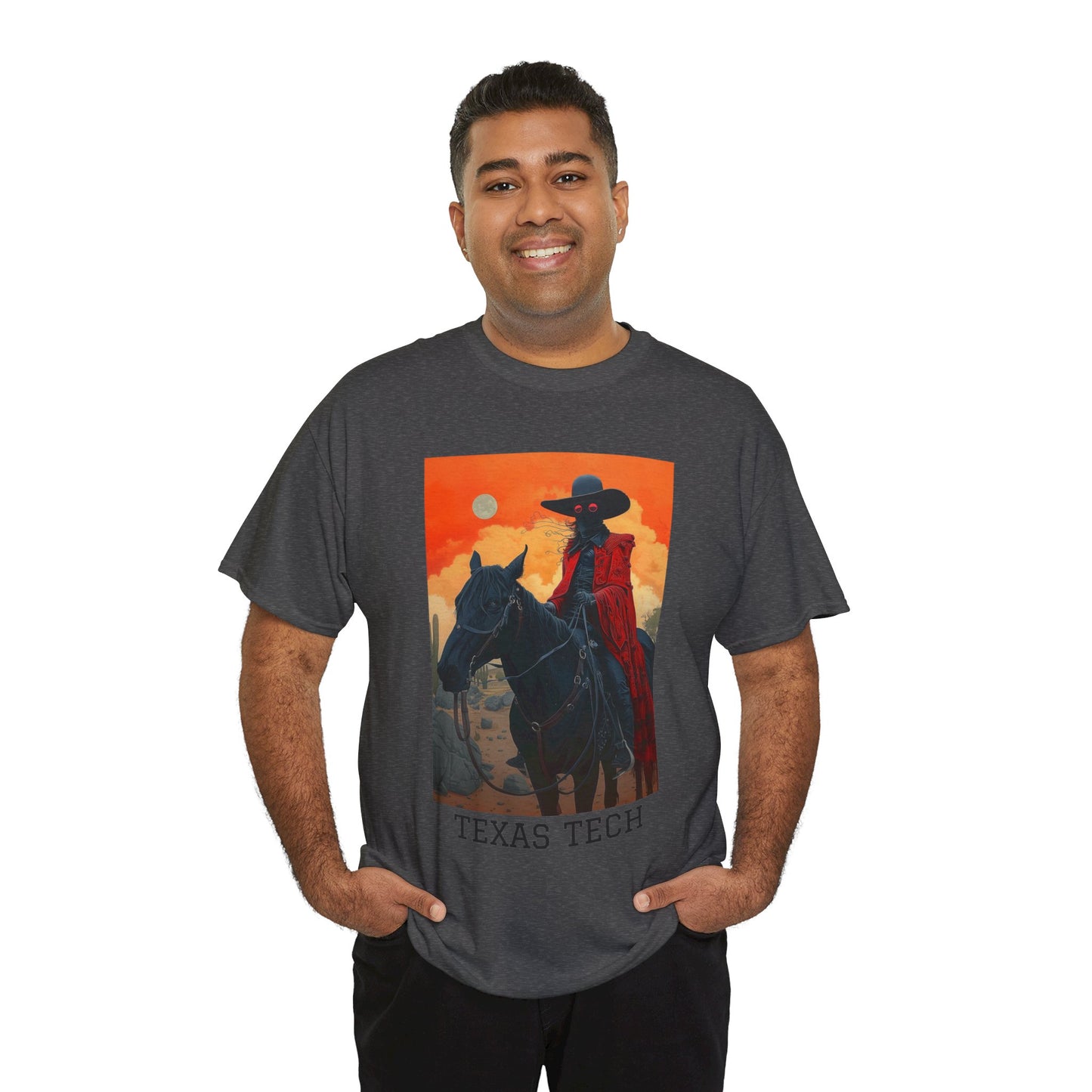 Texas Tech 01F - Unisex Heavy Cotton Tee - Image on the Front
