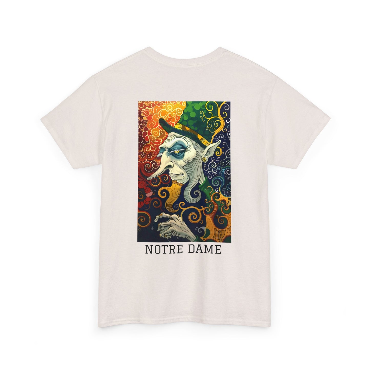Notre Dame 01B - Unisex Heavy Cotton Tee - Image on the Back