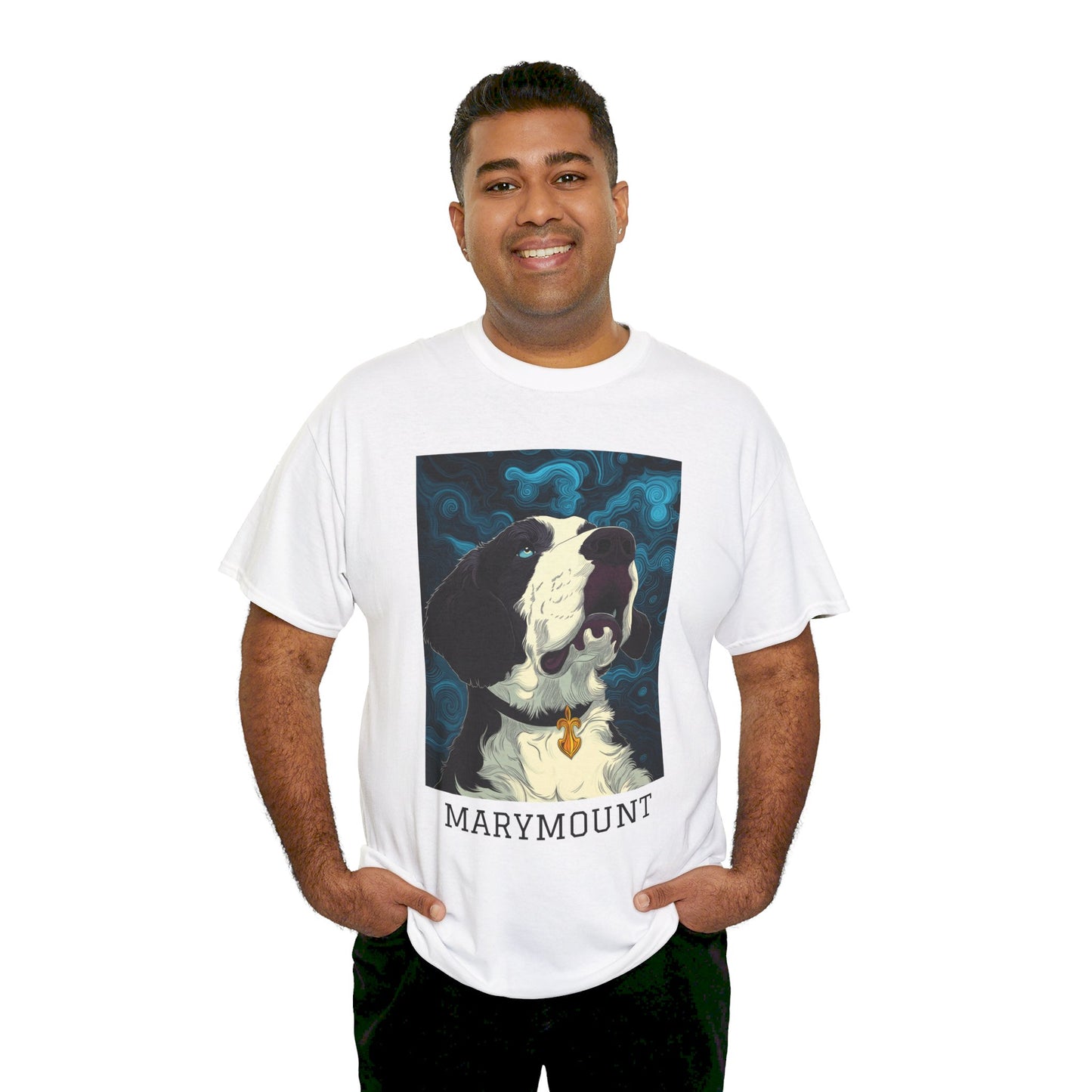 Marymount 01F - Unisex Heavy Cotton Tee - Image on the Front
