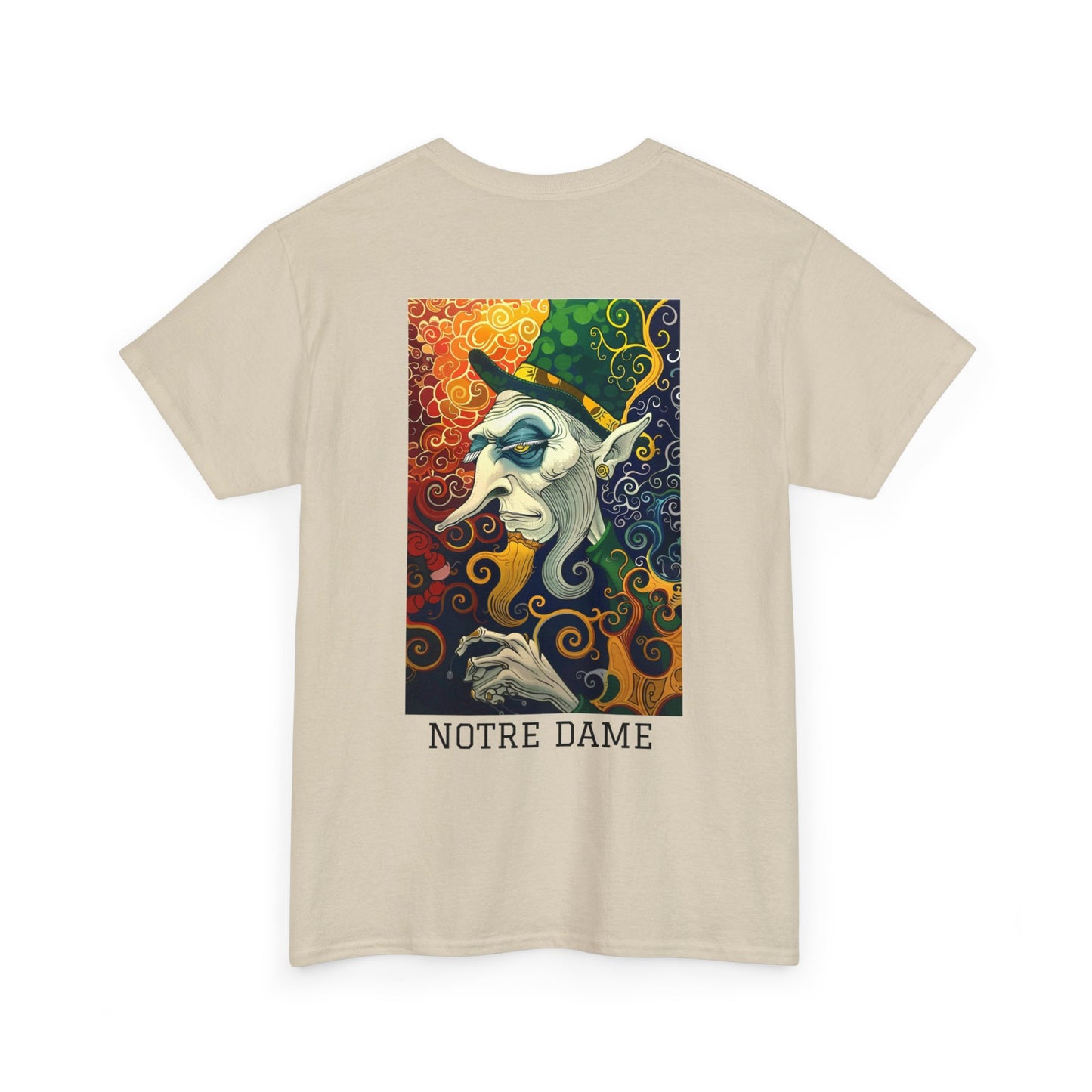 Notre Dame 01B - Unisex Heavy Cotton Tee - Image on the Back