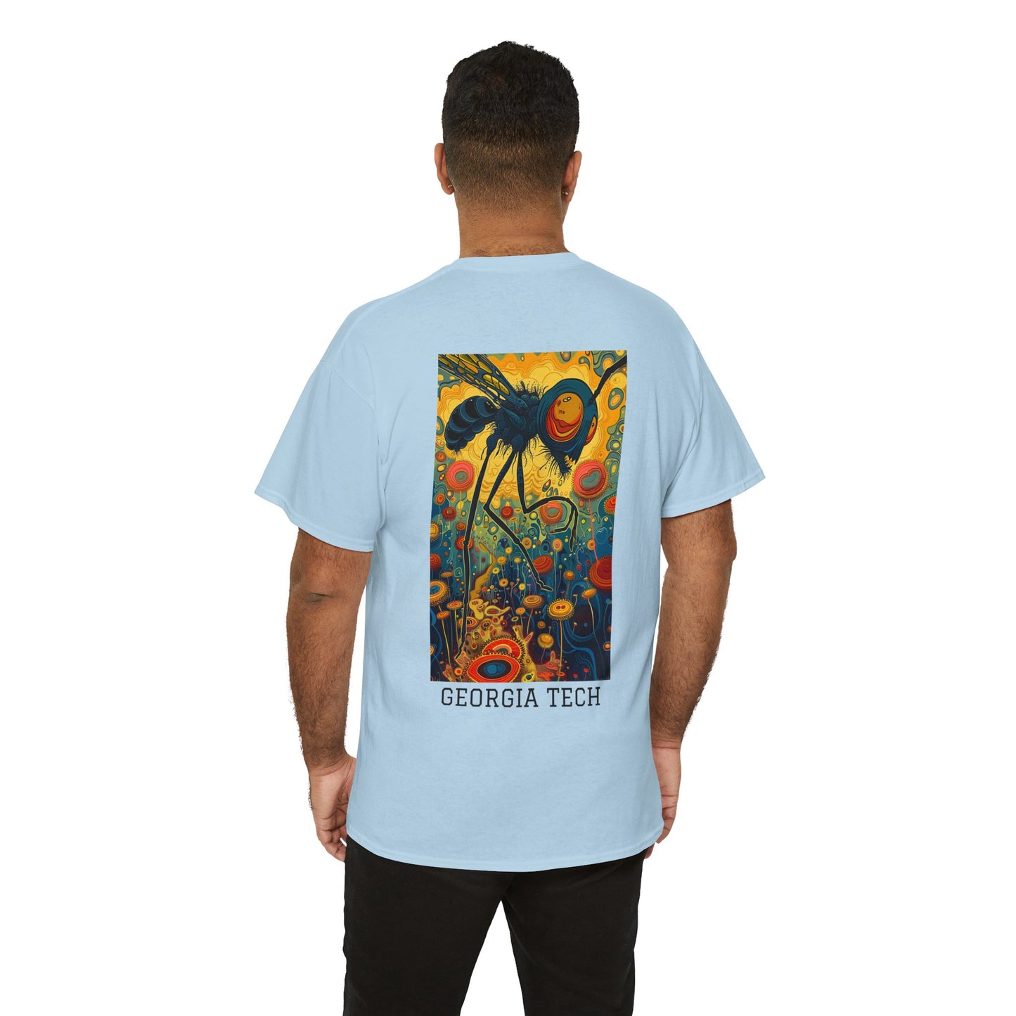 Georgia Tech 02B - Unisex Heavy Cotton Tee - Image on the Back