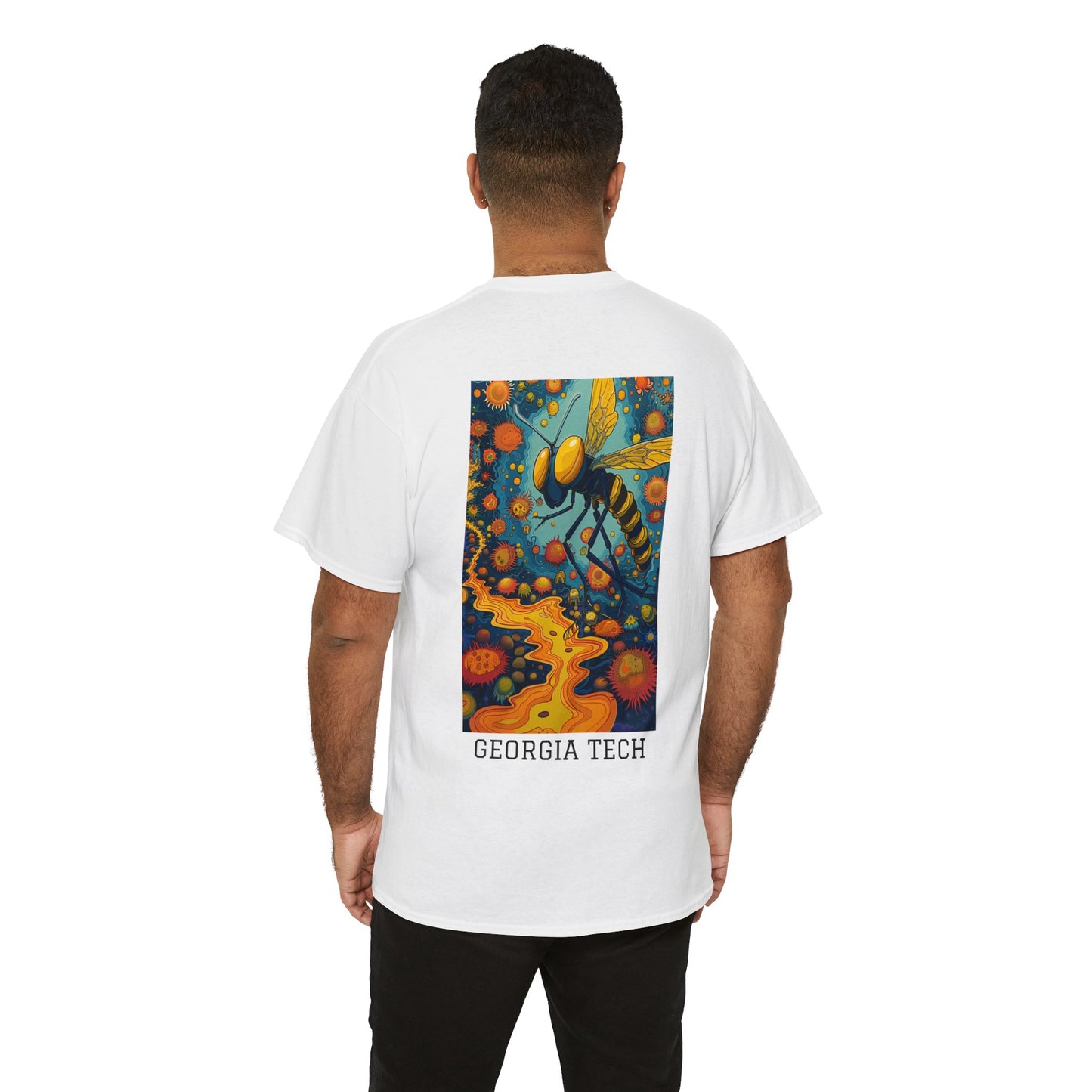 Georgia Tech 03B - Unisex Heavy Cotton Tee - Image on the Back