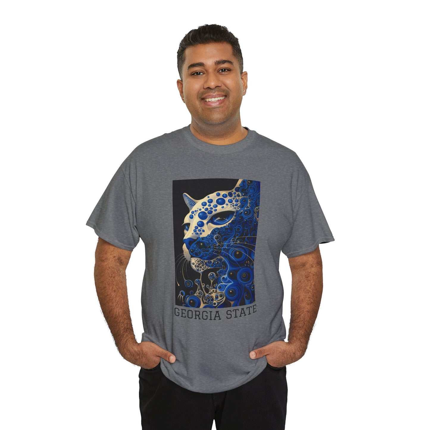 Georgia State 01F - Unisex Heavy Cotton Tee - Image on the Front