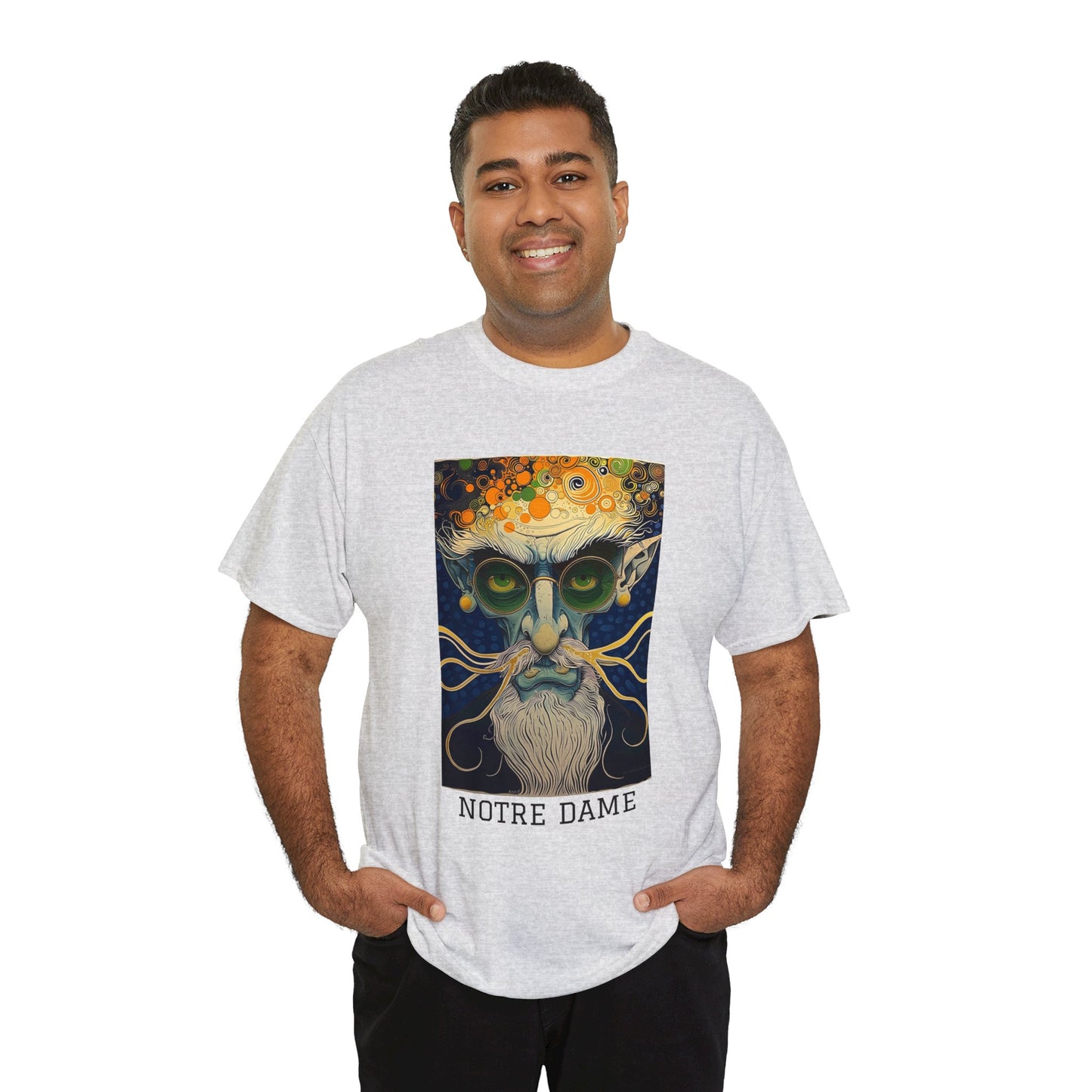 Notre Dame 02F - Unisex Heavy Cotton Tee - Image on the Front