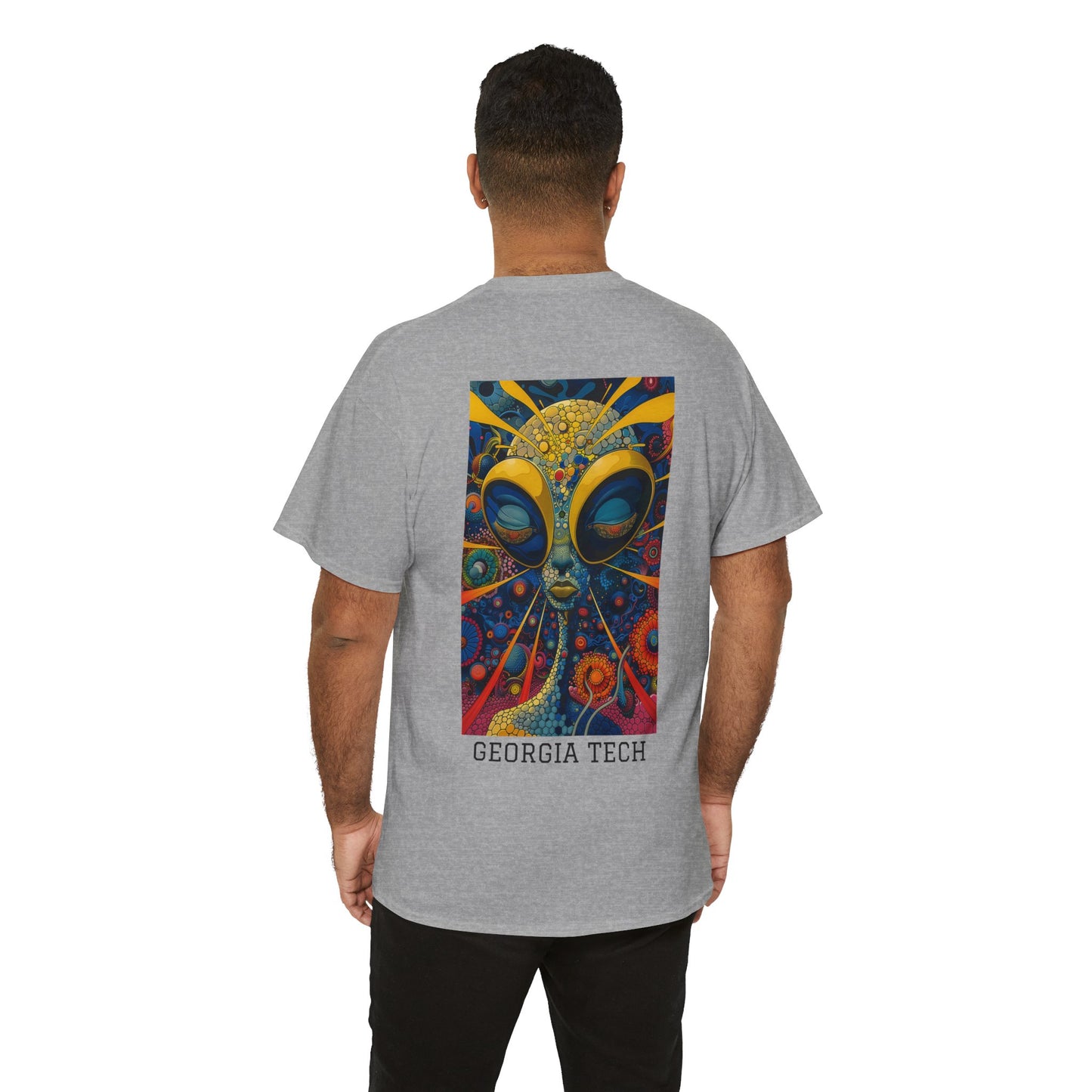 Georgia Tech 04B - Unisex Heavy Cotton Tee - Image on the Back
