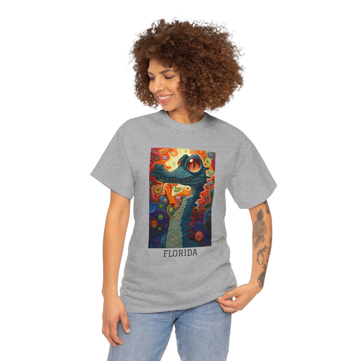 Florida 01F - Unisex Heavy Cotton Tee - Image on the Front