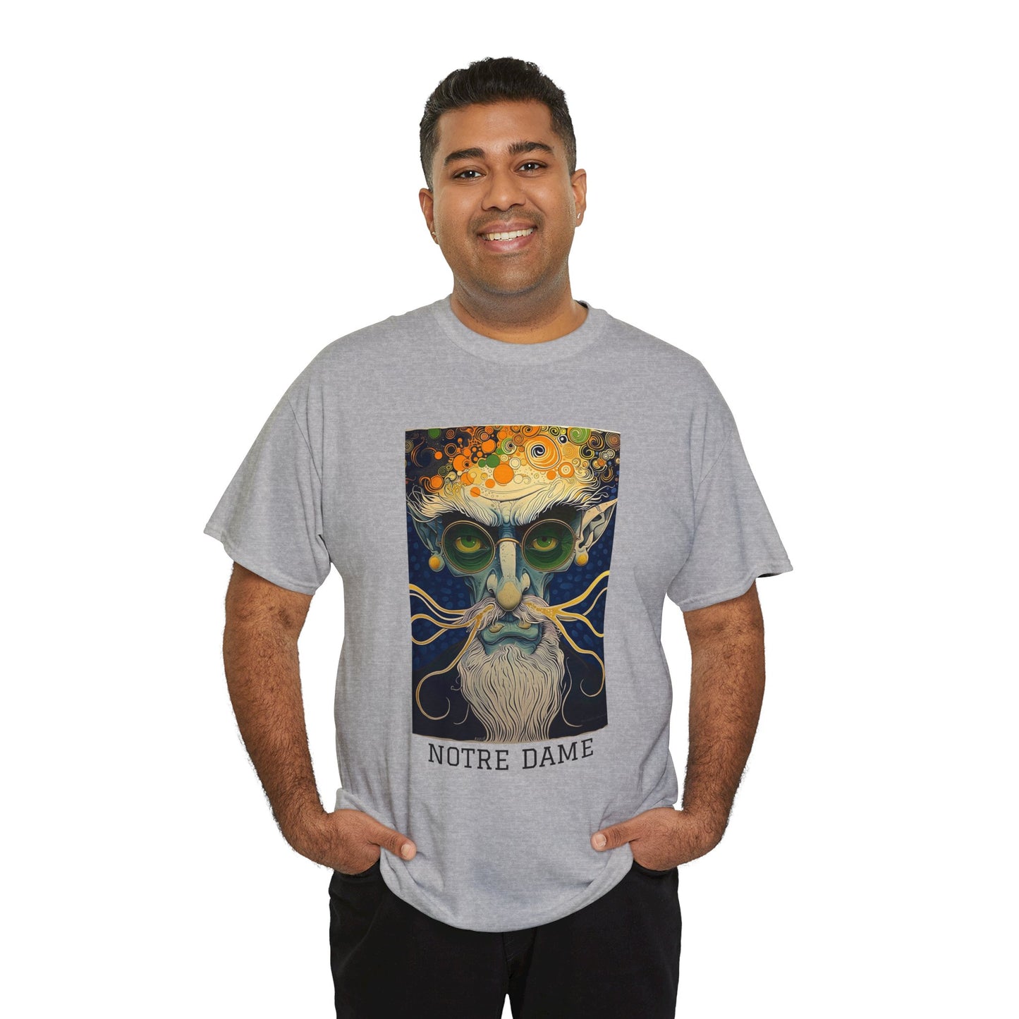 Notre Dame 02F - Unisex Heavy Cotton Tee - Image on the Front