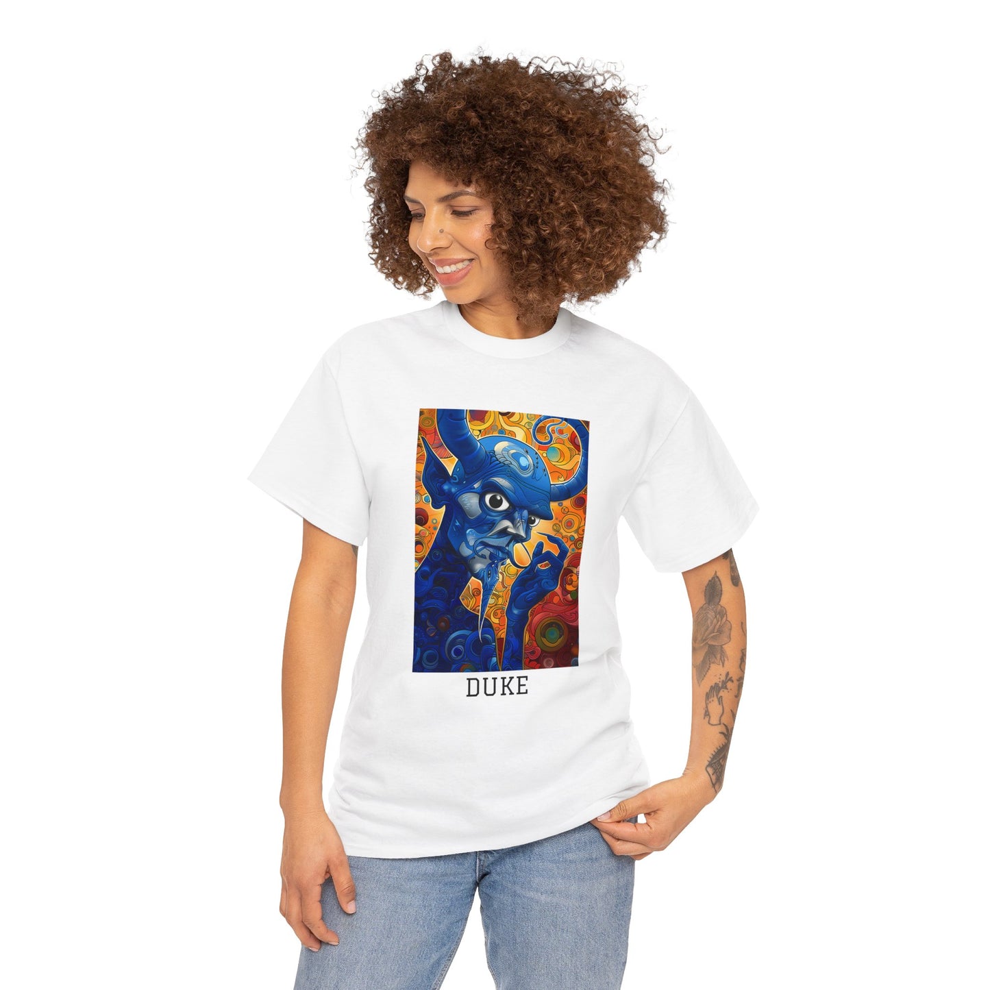 Duke 01F - Unisex Heavy Cotton Tee - Image on the Front