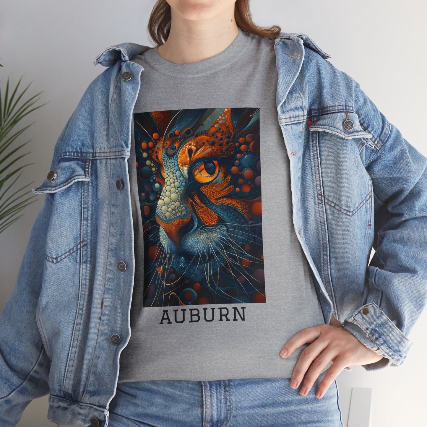 Auburn 01F - Unisex Heavy Cotton Tee - Image on the Front