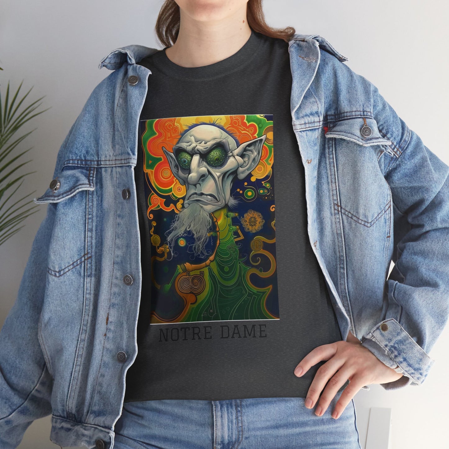 Notre Dame 03F - Unisex Heavy Cotton Tee - Image on the Front
