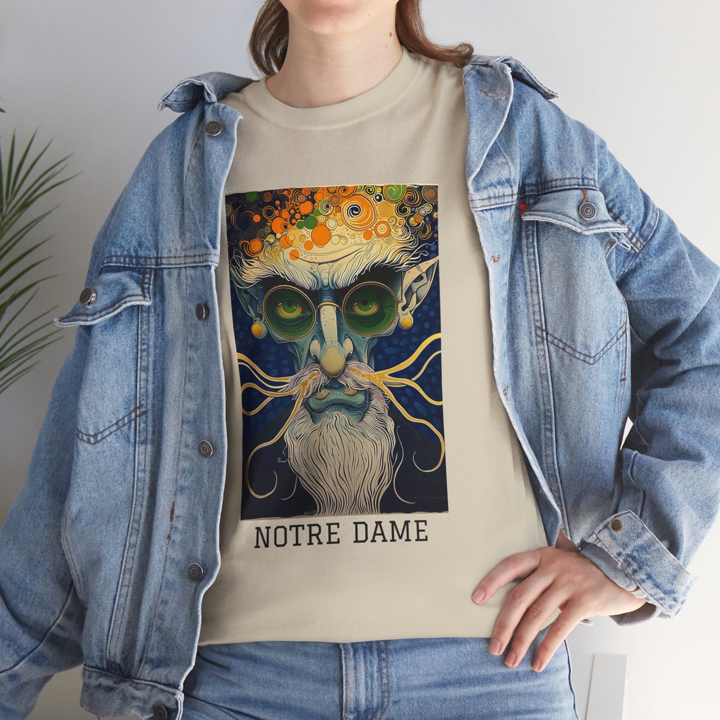 Notre Dame 02F - Unisex Heavy Cotton Tee - Image on the Front