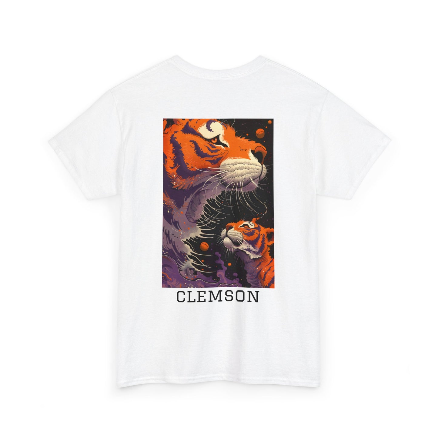 Clemson 01B - Unisex Heavy Cotton Tee - Image on the Back