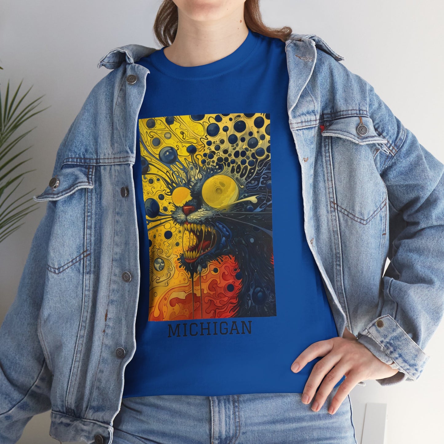 Michigan 02F - Unisex Heavy Cotton Tee - Image on the Front