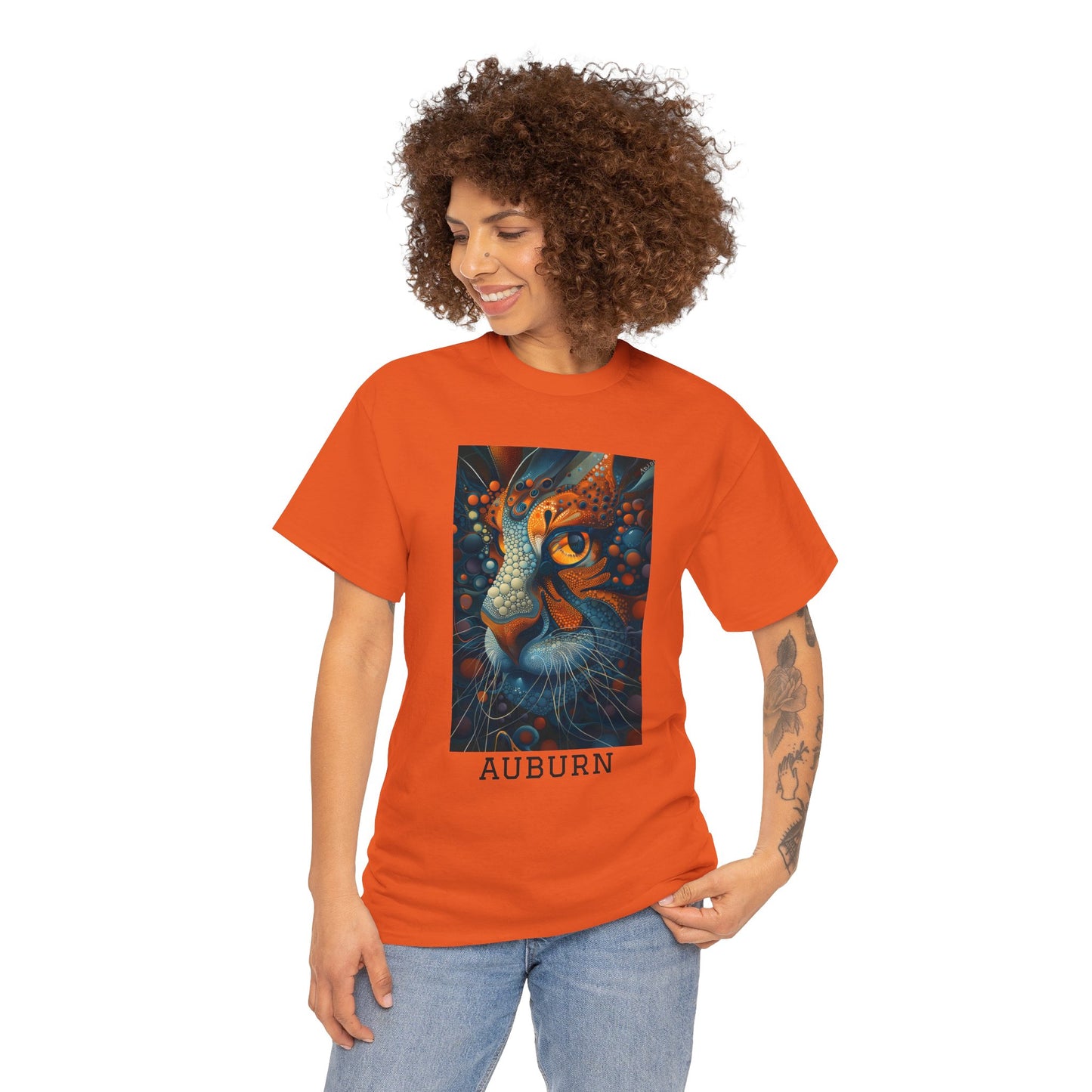 Auburn 01F - Unisex Heavy Cotton Tee - Image on the Front