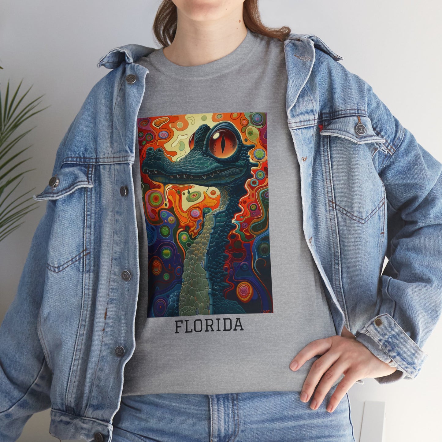 Florida 01F - Unisex Heavy Cotton Tee - Image on the Front