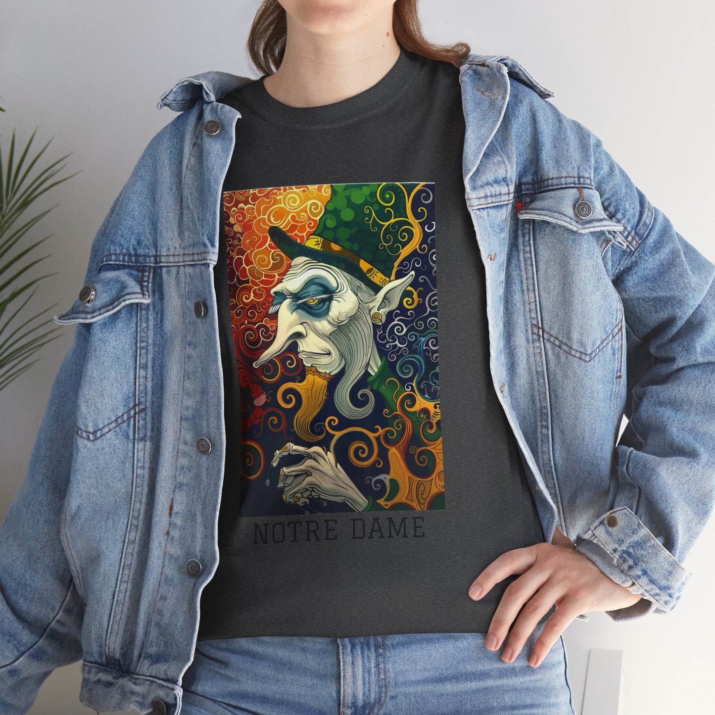 Notre Dame 01F - Unisex Heavy Cotton Tee - Image on the Front