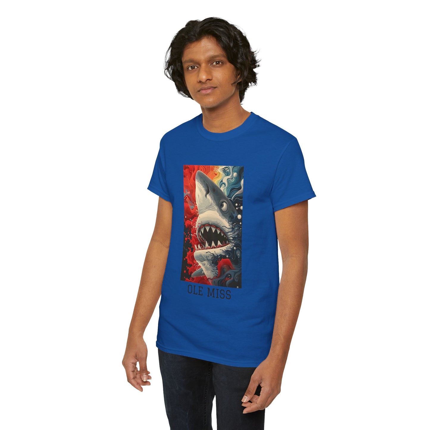 Ole Miss 01F - Unisex Heavy Cotton Tee - Image on the Front