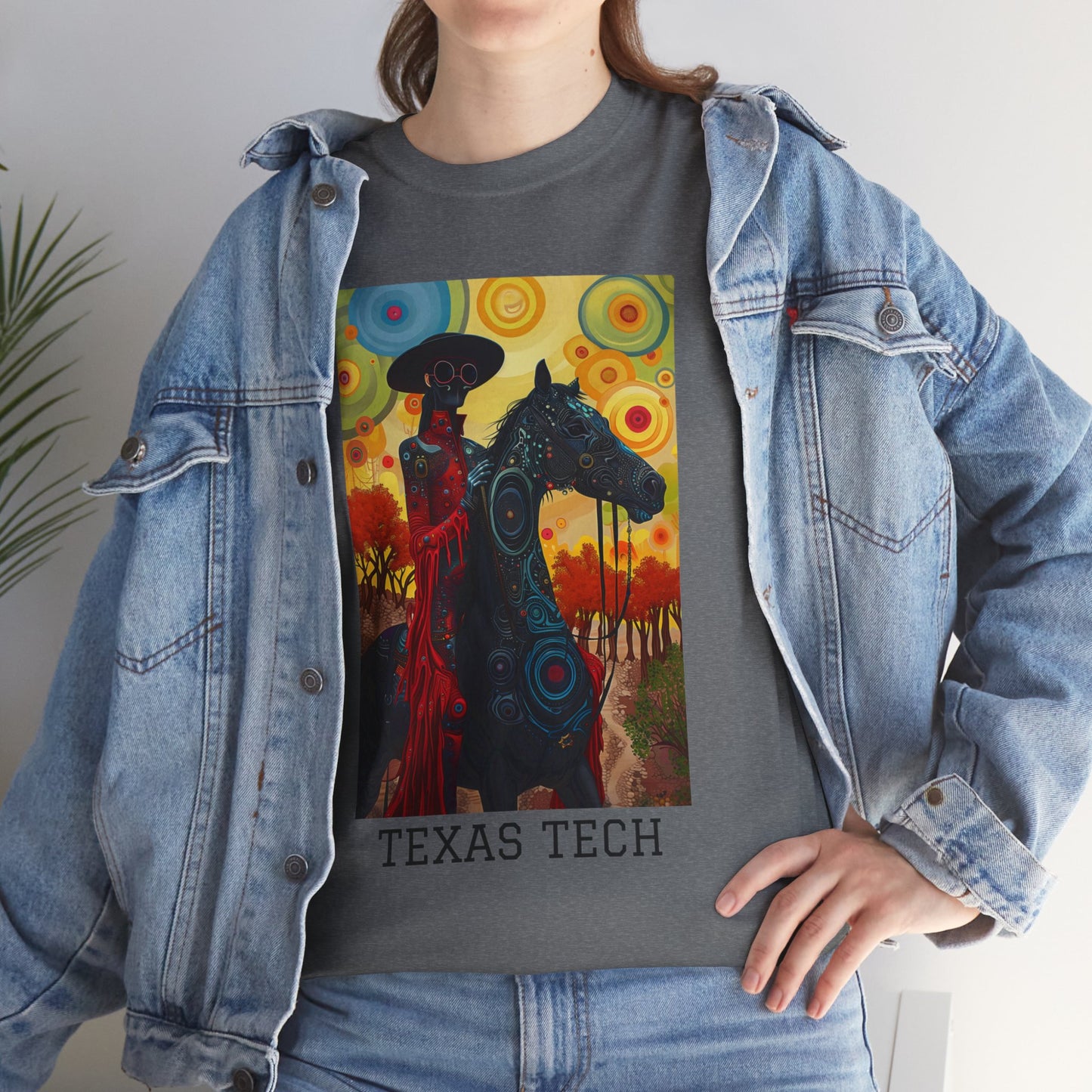 Texas Tech 02F - Unisex Heavy Cotton Tee - Image on the Front