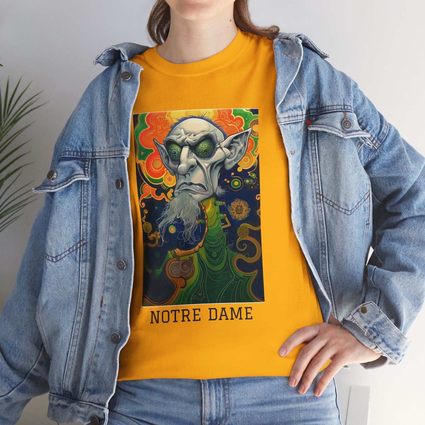 Notre Dame 03F - Unisex Heavy Cotton Tee - Image on the Front