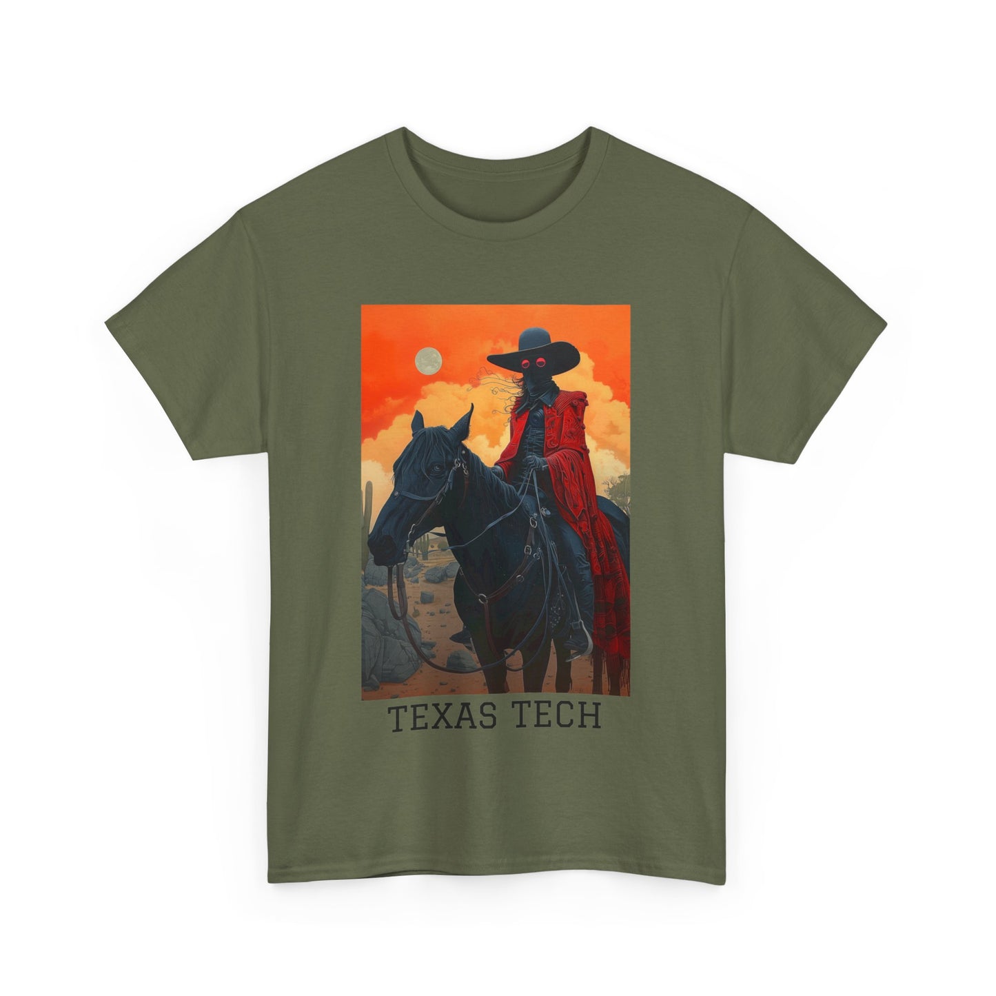 Texas Tech 01F - Unisex Heavy Cotton Tee - Image on the Front