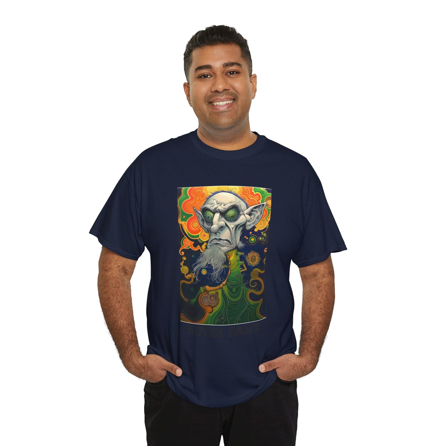Notre Dame 03F - Unisex Heavy Cotton Tee - Image on the Front