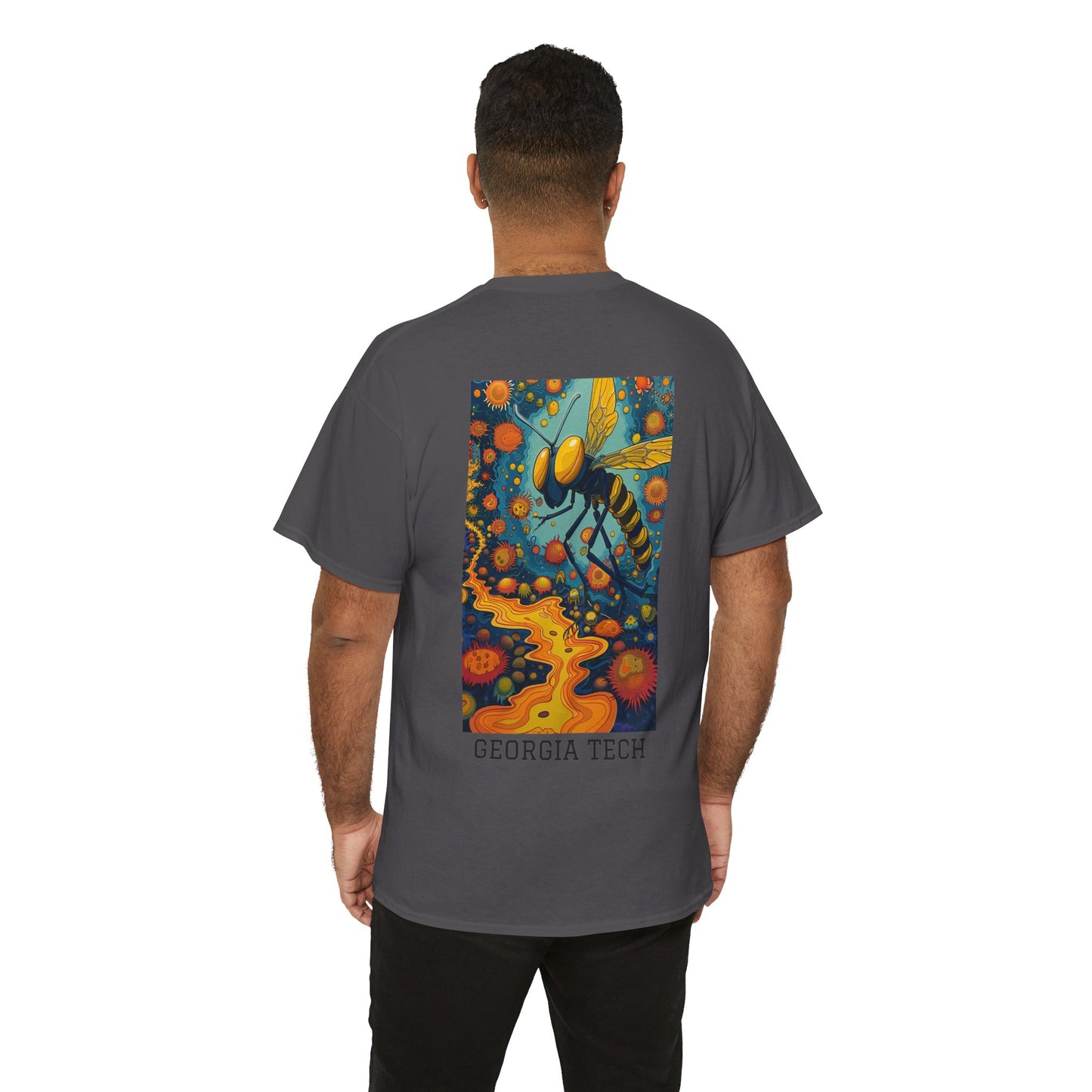 Georgia Tech 03B - Unisex Heavy Cotton Tee - Image on the Back