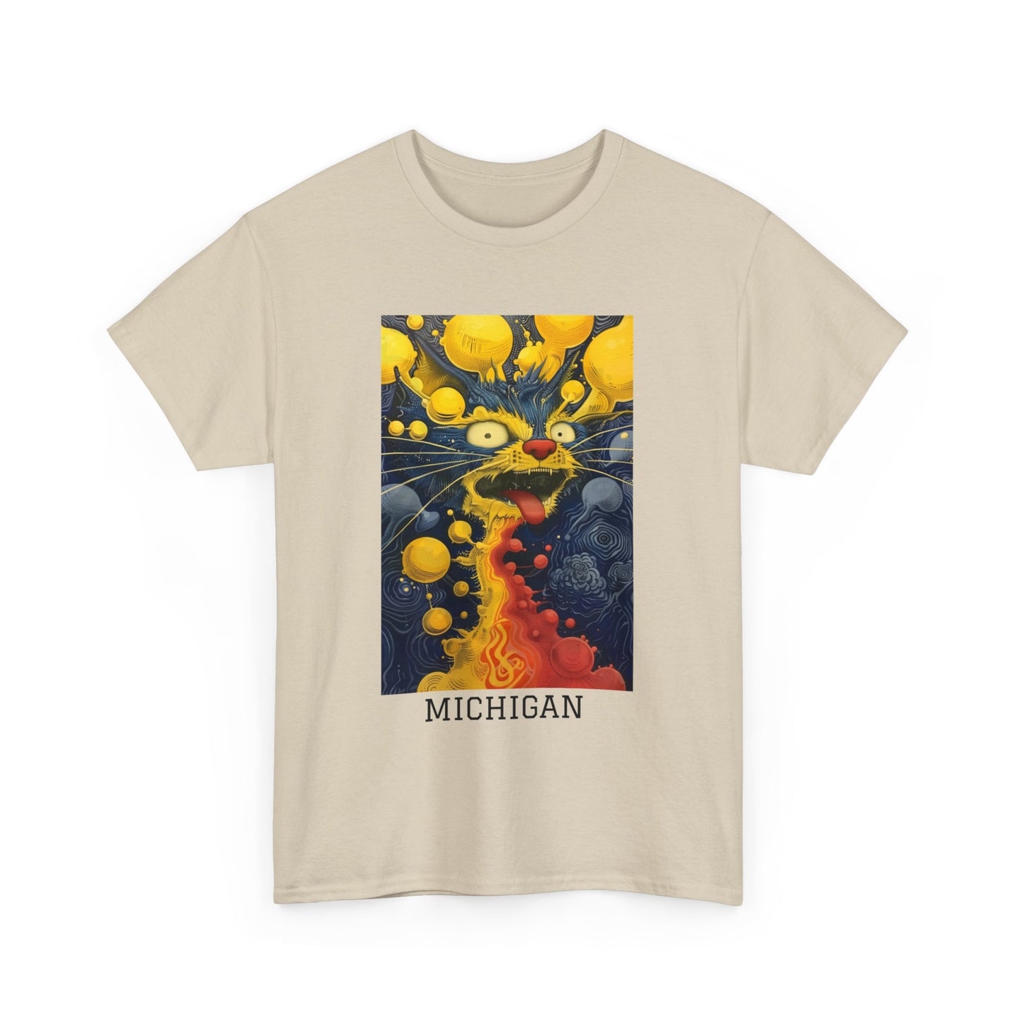 Michigan 01F - Unisex Heavy Cotton Tee - Image on the Front