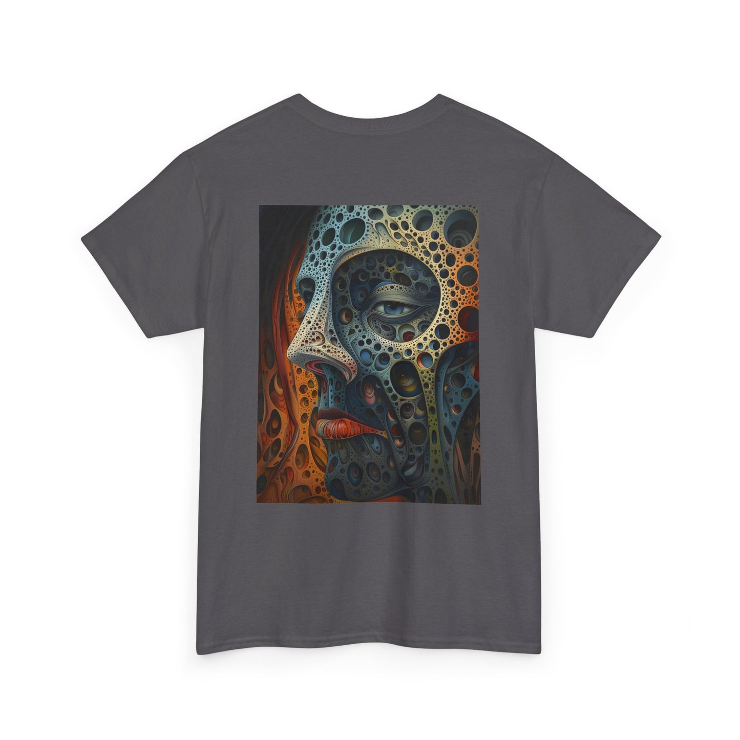Face 01B - Unisex Heavy Cotton Tee - Image on the Back