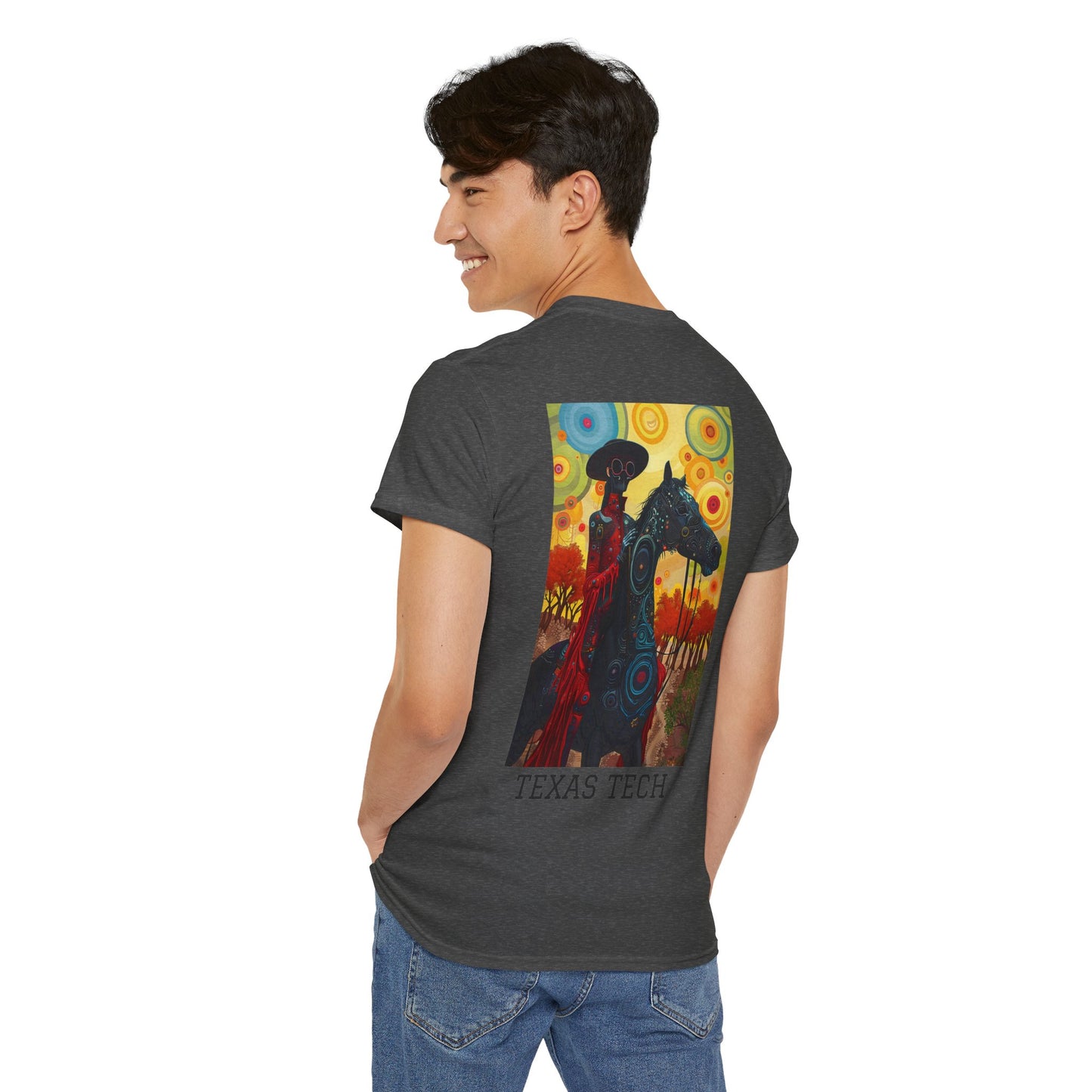 Texas Tech 02B - Unisex Heavy Cotton Tee - Image on the Back