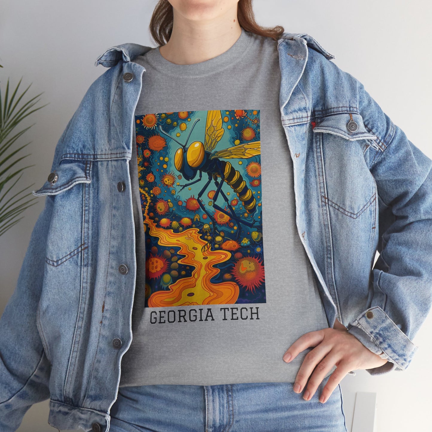 Georgia Tech 03F - Unisex Heavy Cotton Tee - Image on the Front