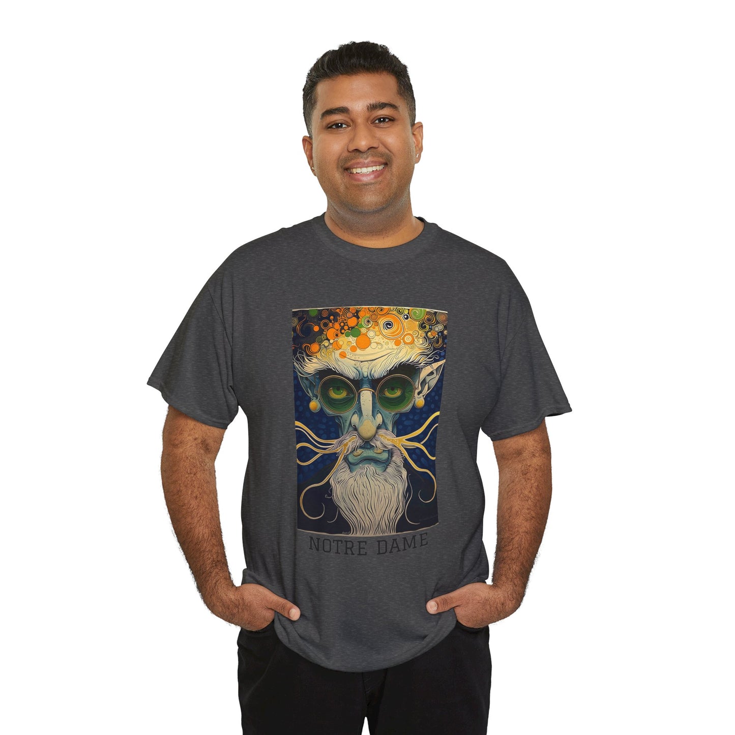 Notre Dame 02F - Unisex Heavy Cotton Tee - Image on the Front