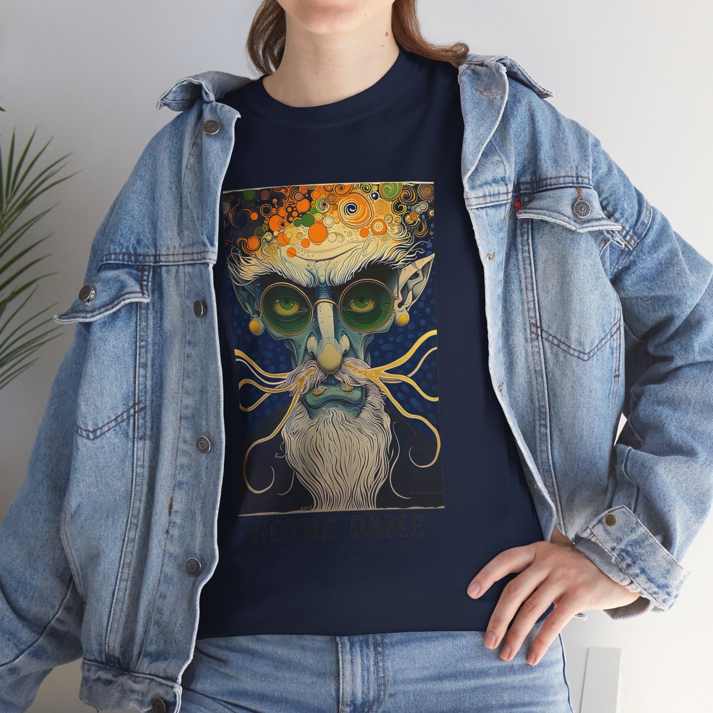 Notre Dame 02F - Unisex Heavy Cotton Tee - Image on the Front