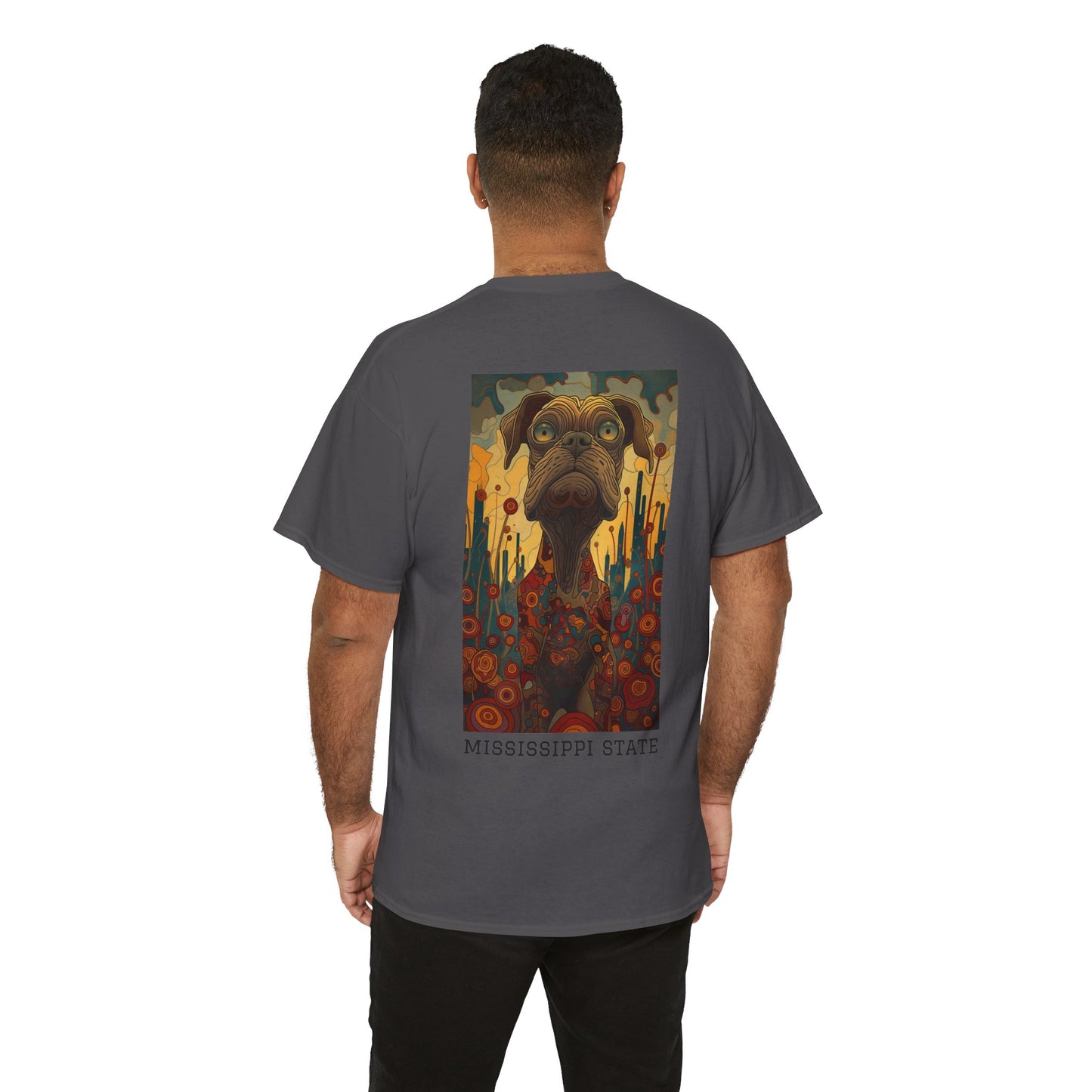 Mississippi State 01B - Unisex Heavy Cotton Tee - Image on the Back