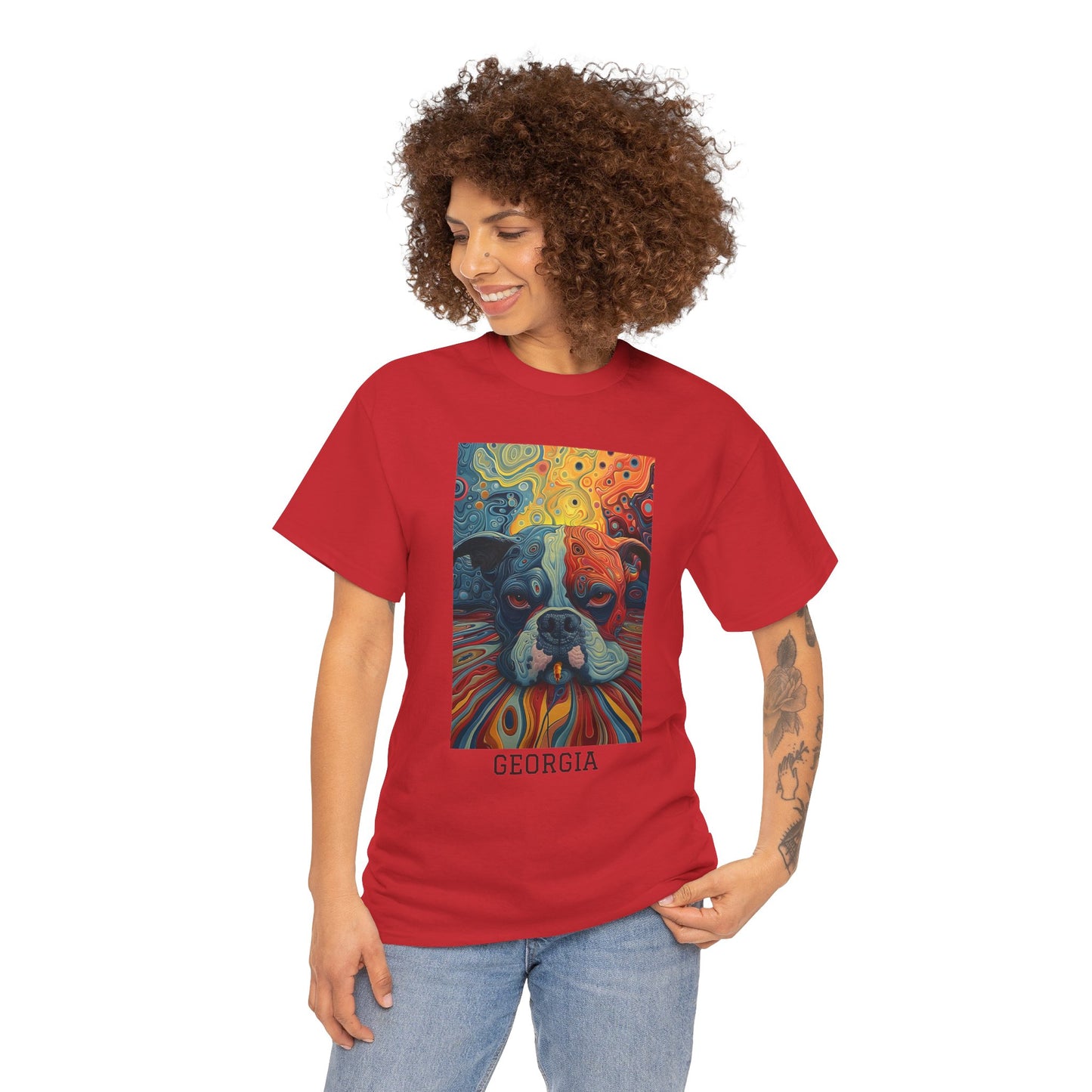 Georgia 03F - Unisex Heavy Cotton Tee - Image on the Front