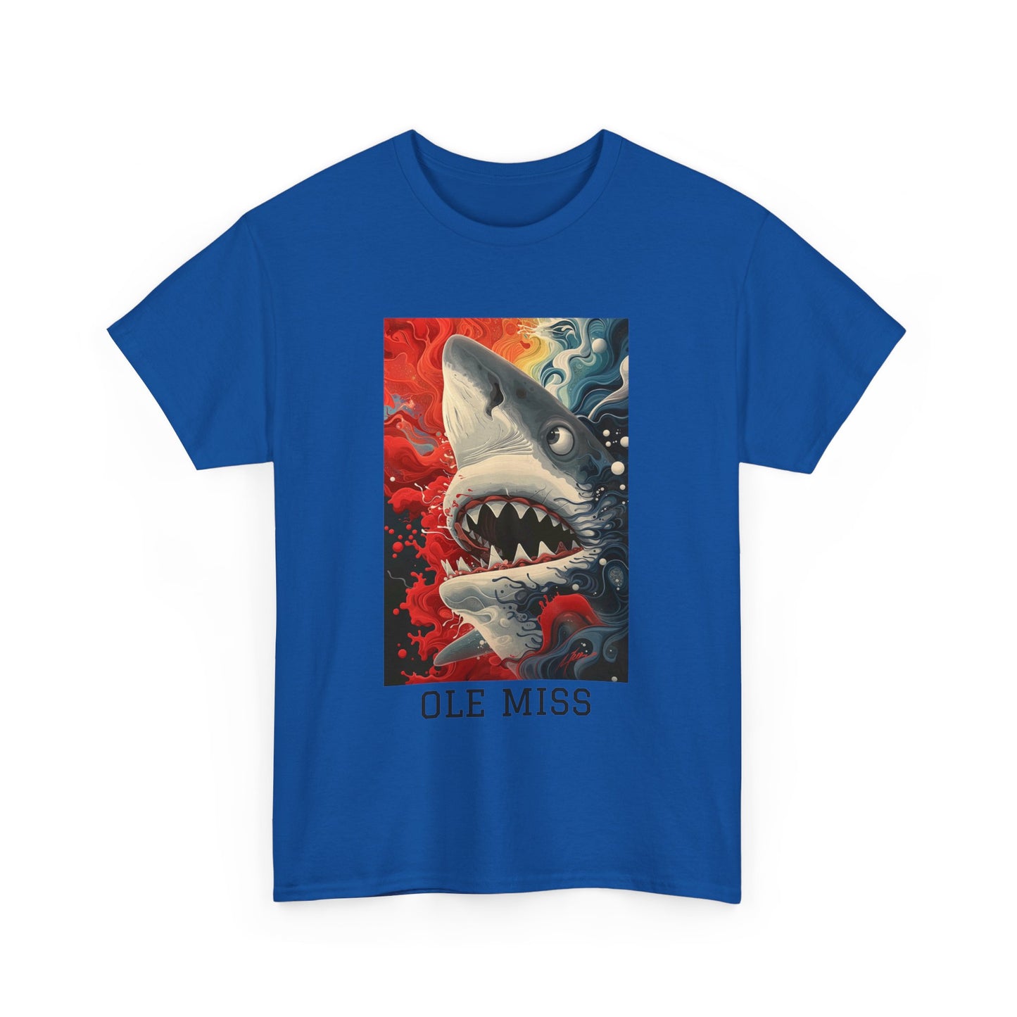 Ole Miss 01F - Unisex Heavy Cotton Tee - Image on the Front