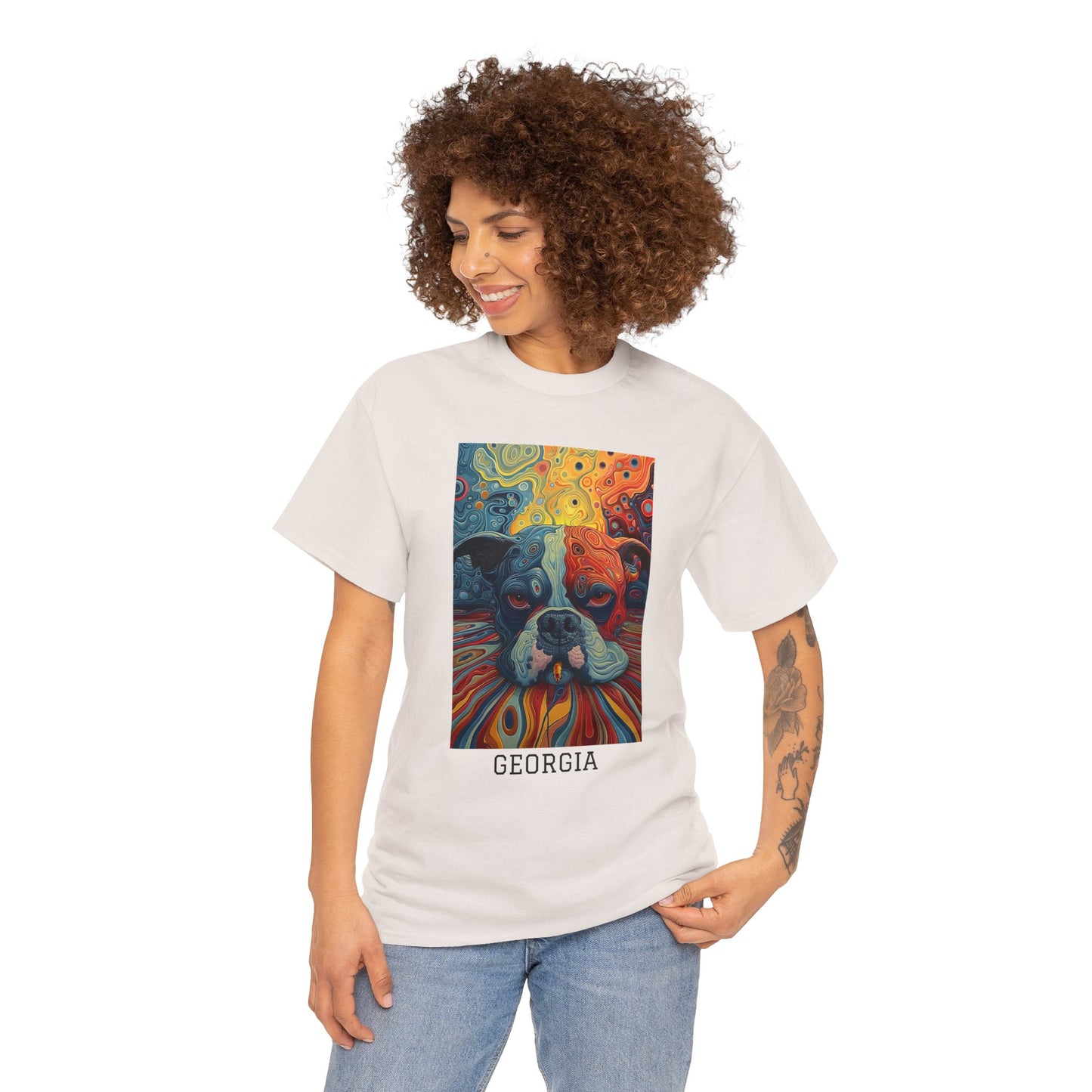 Georgia 03F - Unisex Heavy Cotton Tee - Image on the Front