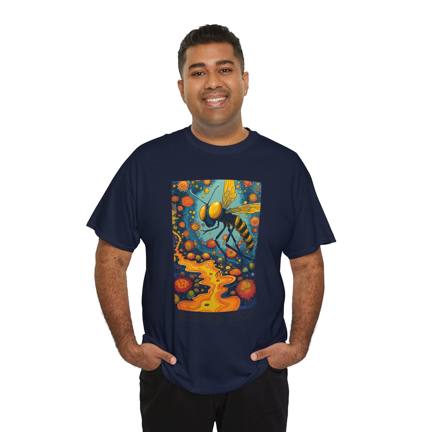 Georgia Tech 03F - Unisex Heavy Cotton Tee - Image on the Front