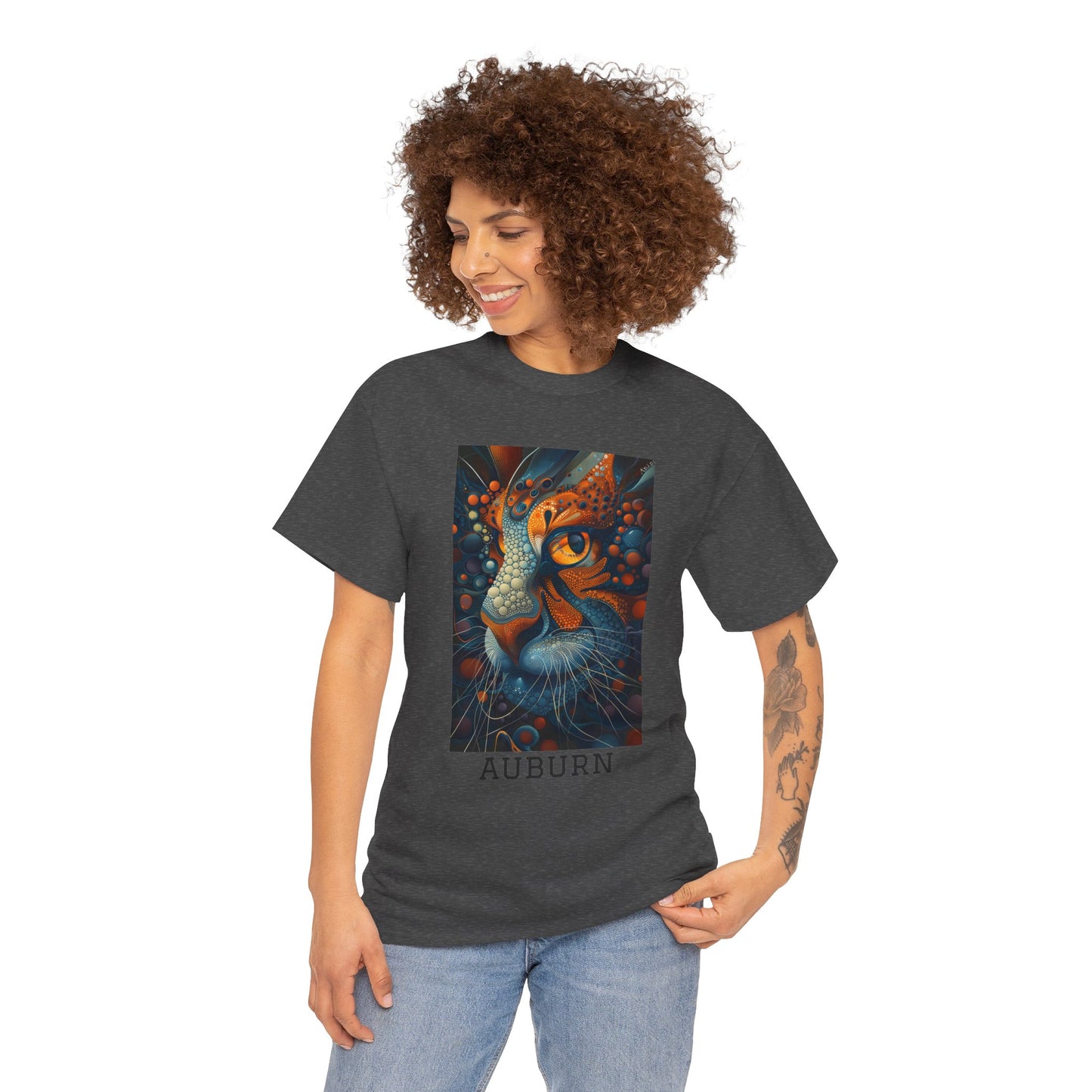 Auburn 01F - Unisex Heavy Cotton Tee - Image on the Front