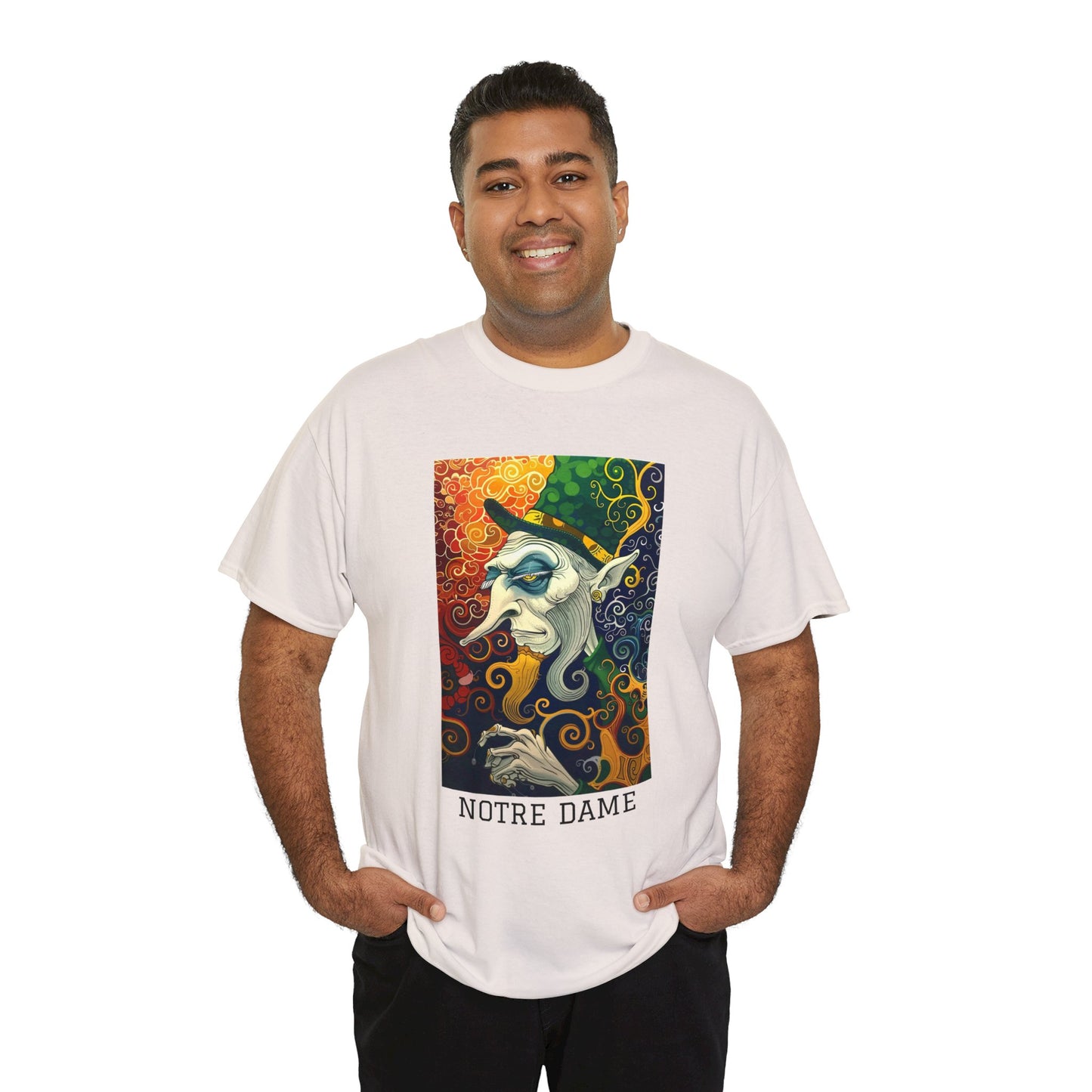 Notre Dame 01F - Unisex Heavy Cotton Tee - Image on the Front